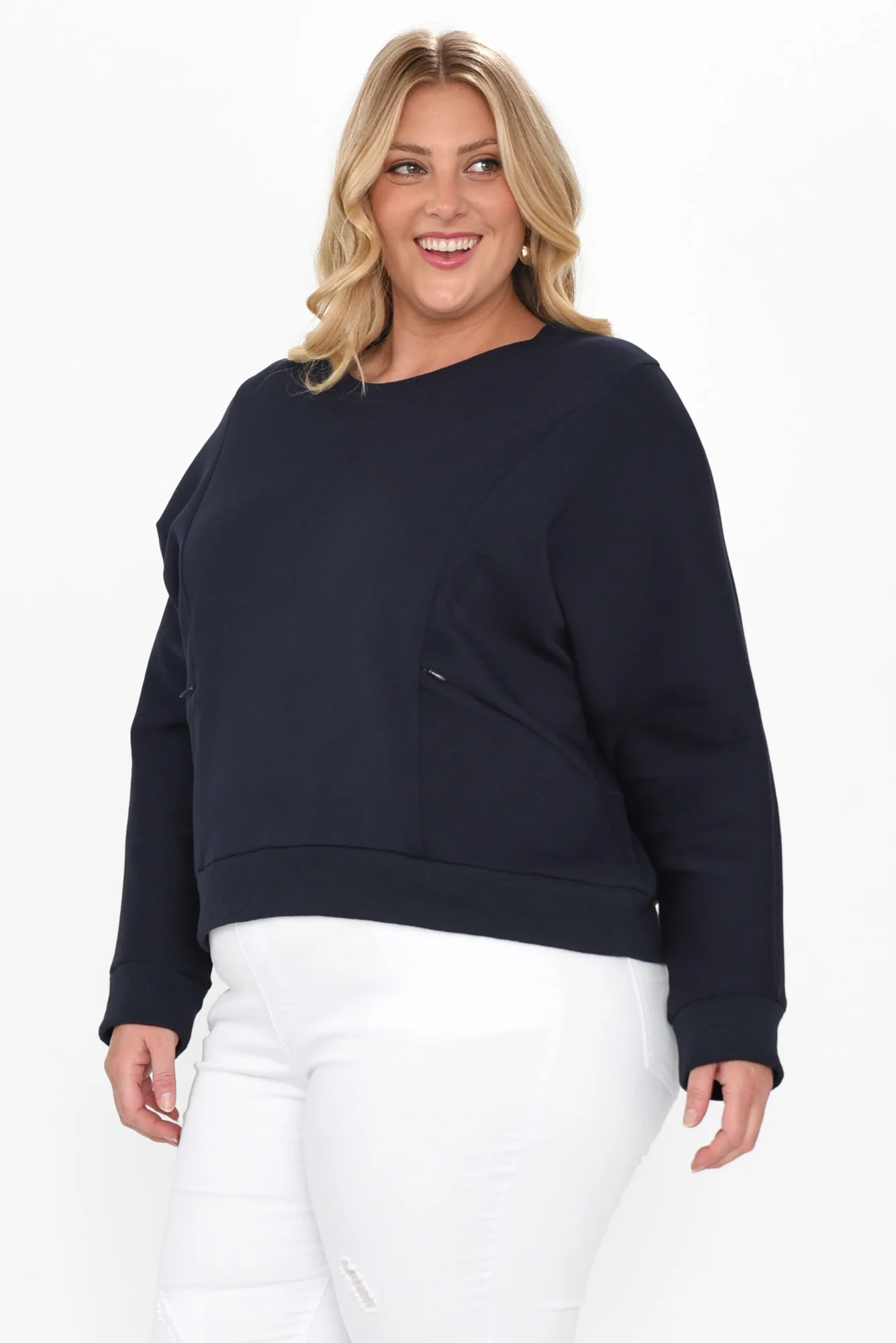 Bronwen Navy Pocket Sweater