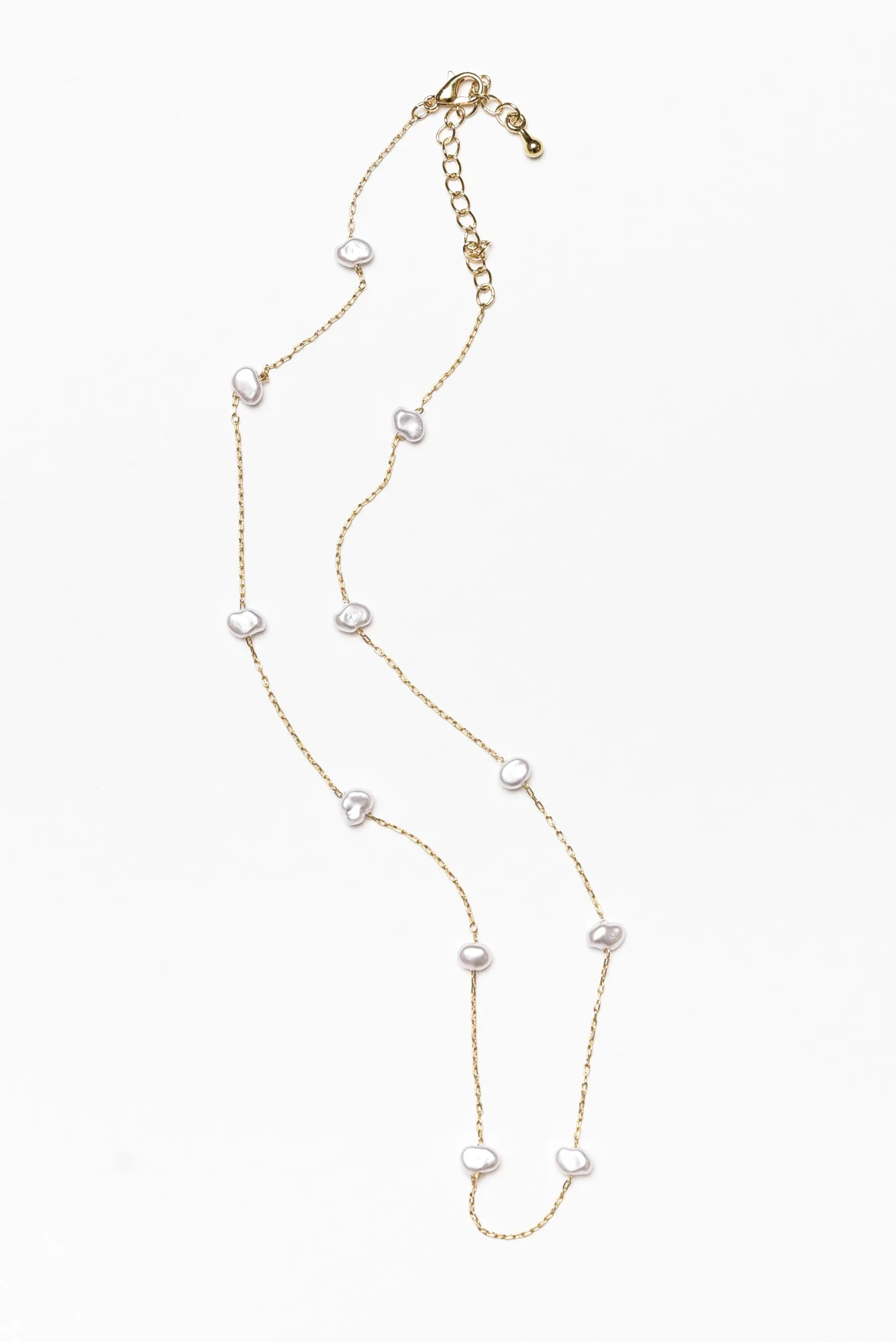 Eleanor Gold Pearl Chain Necklace
