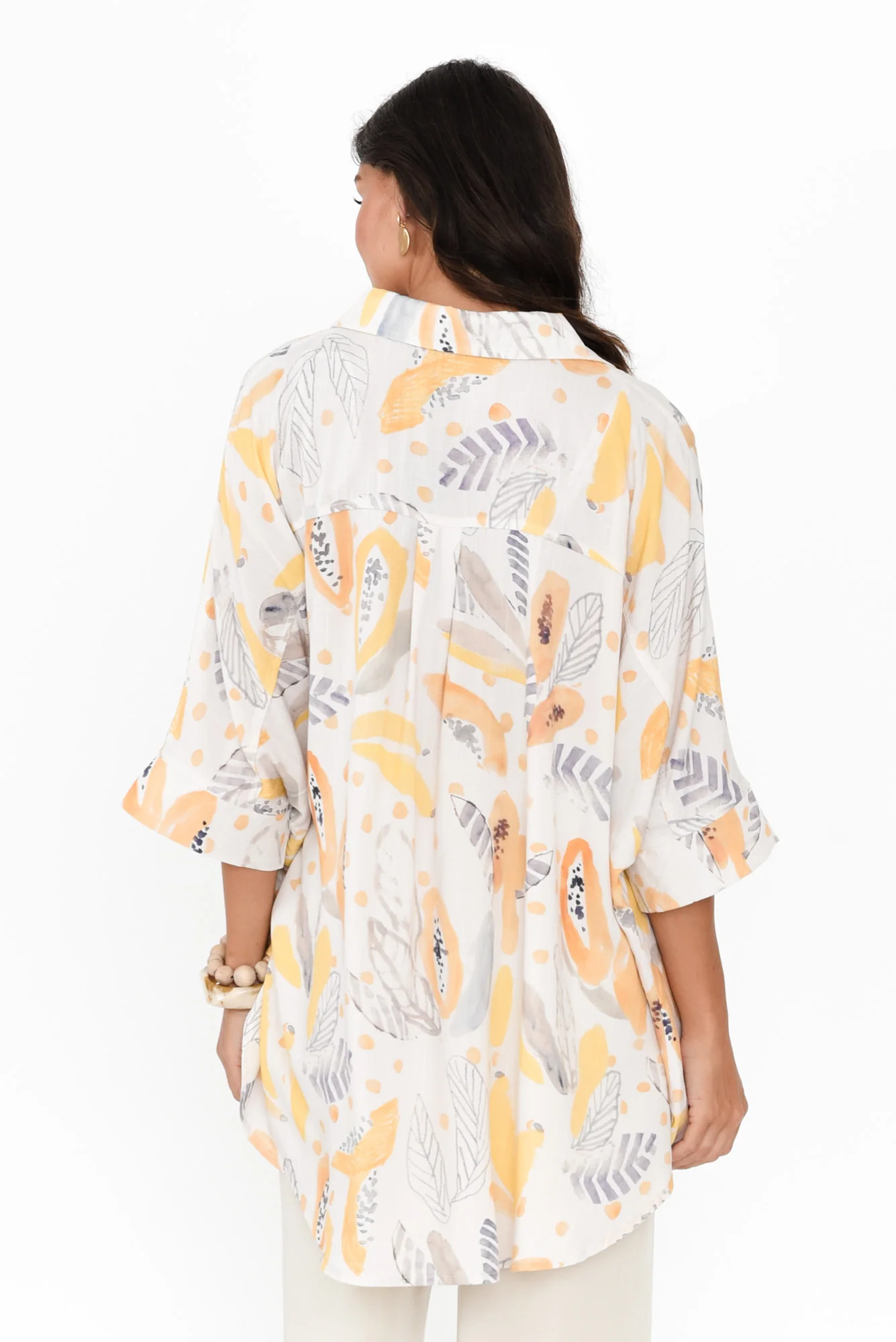 Calisa White Fruity Collared Shirt