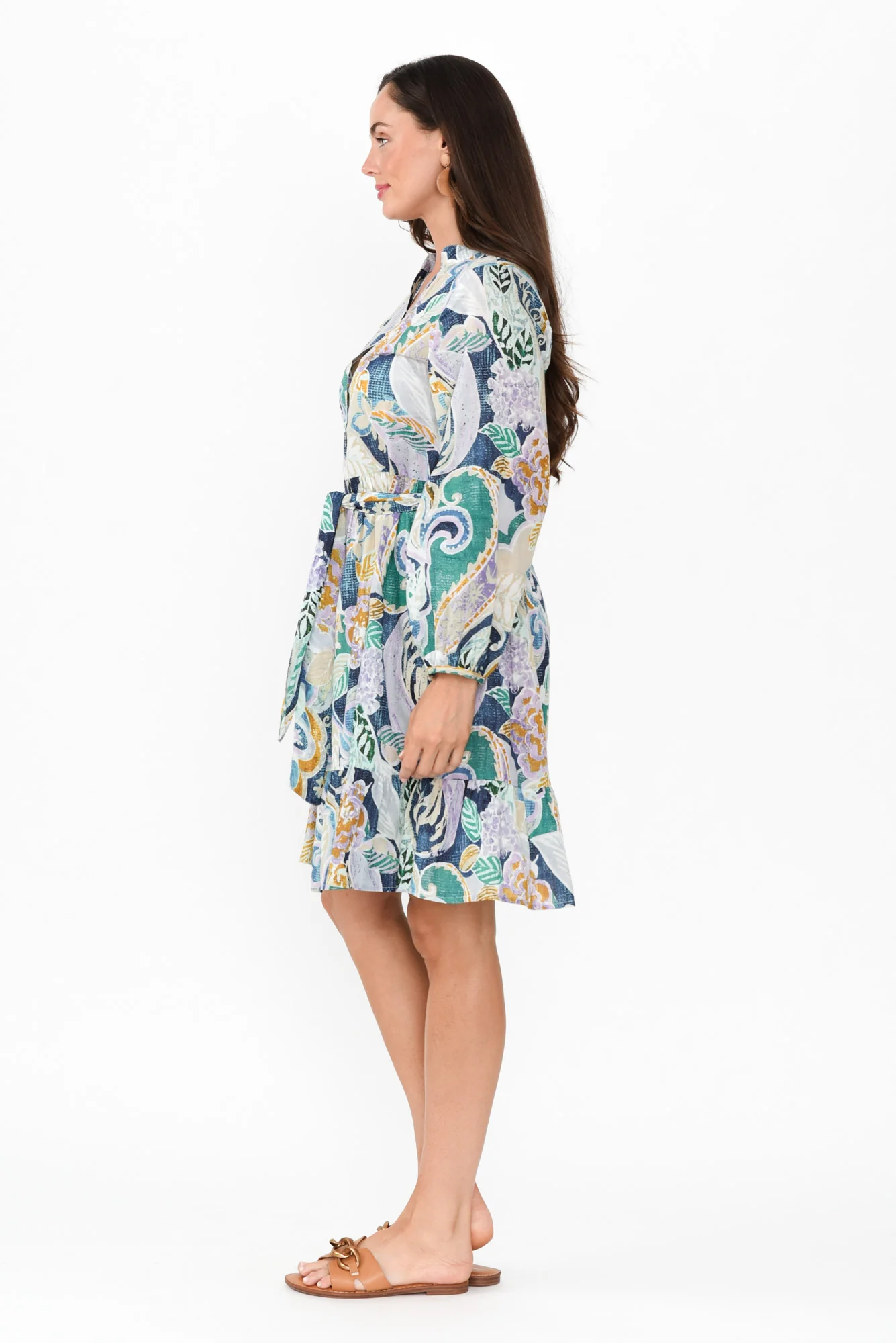 Sofia Blue Paisley Cotton Dress