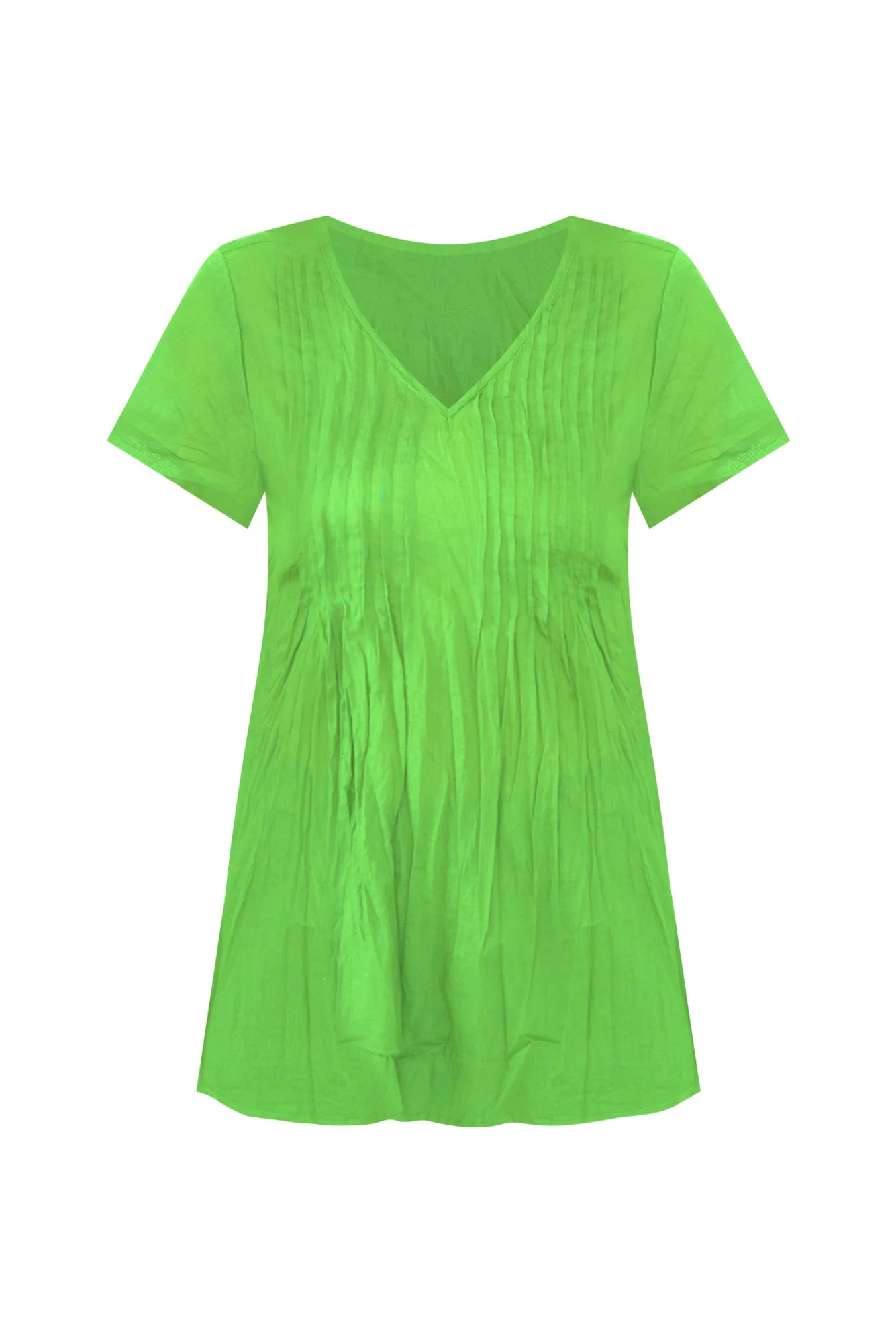 Fia Lime Crinkle Cotton Top