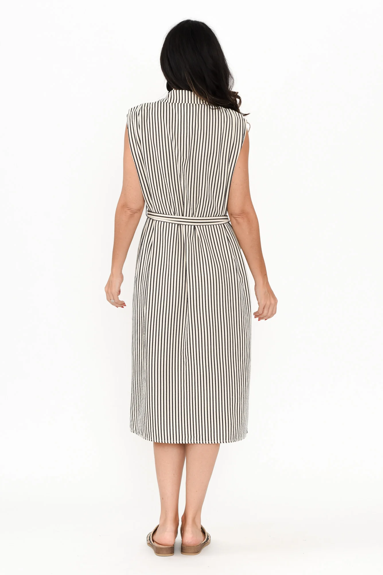 Charlie Black Stripe Tie Dress