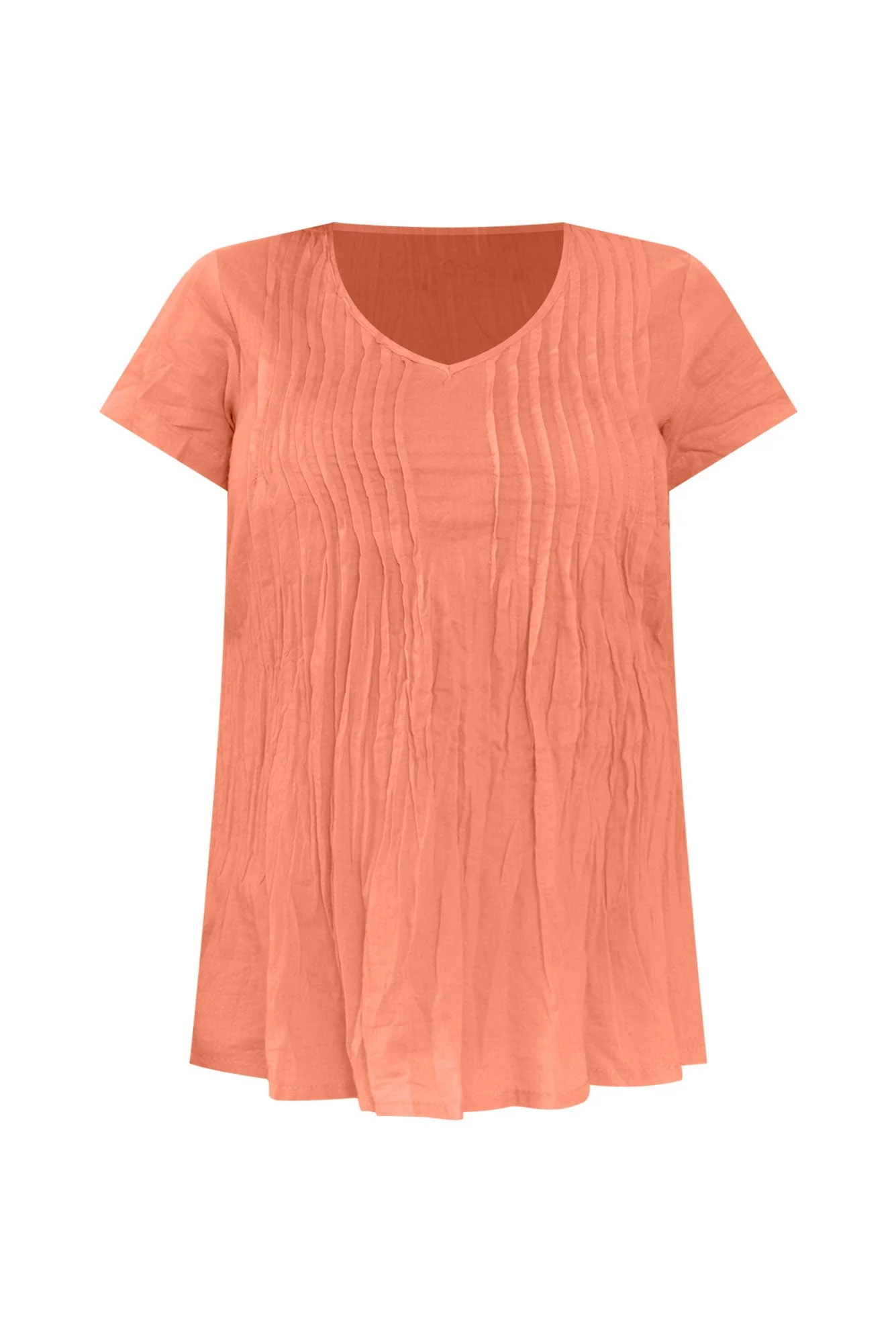 Fia Peach Crinkle Cotton Top