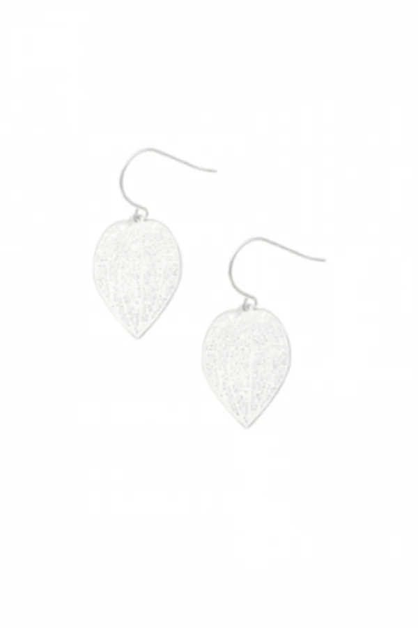 Silver Mini Leaf Lace Earrings