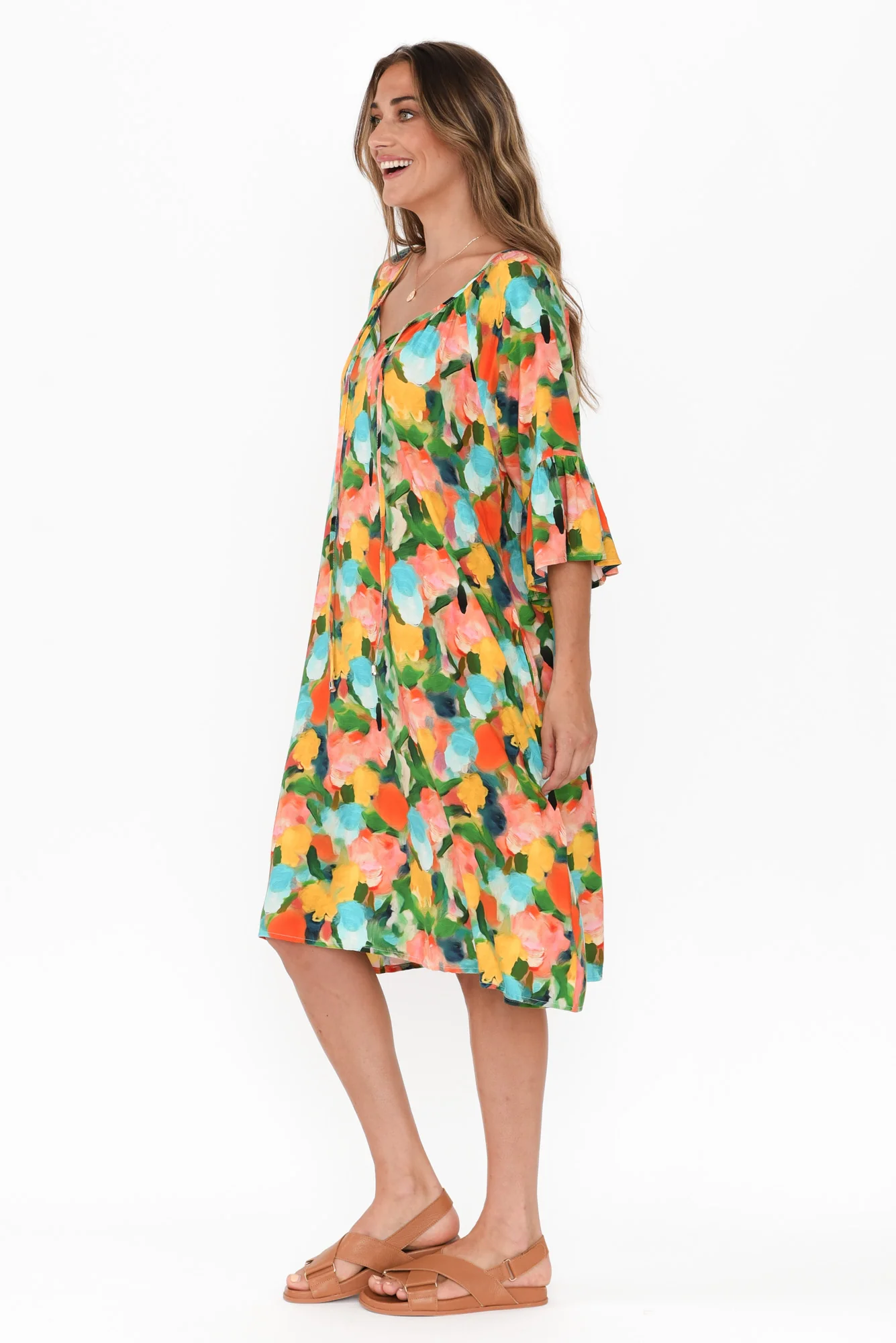 Lohan Yellow Floral Pocket Dress