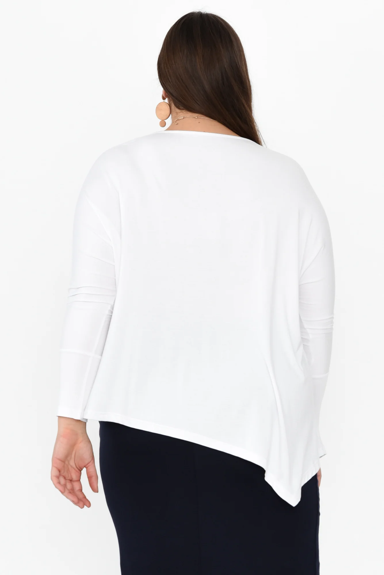 Susie White Asymmetrical Bamboo Top