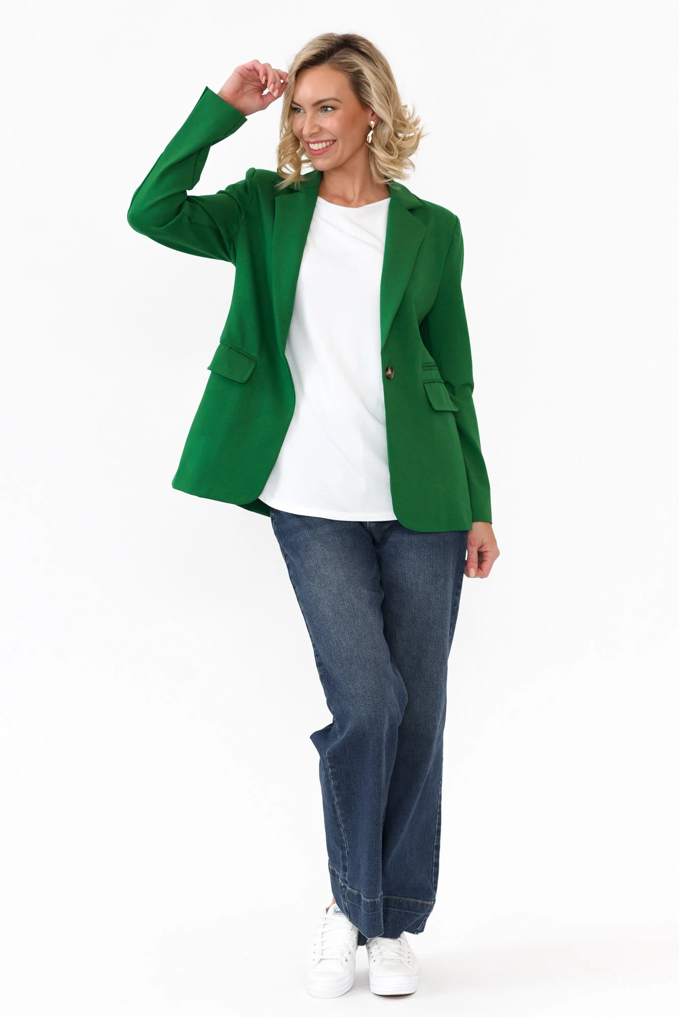 Audra Emerald Fitted Stretch Blazer