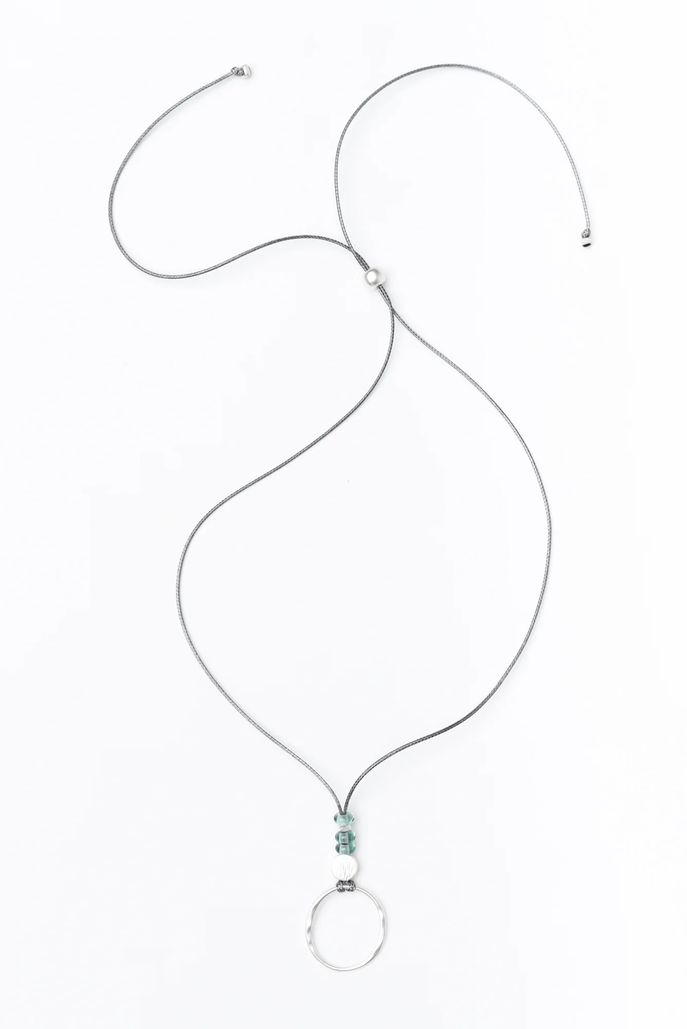 Andora Sage Beaded Circle Necklace