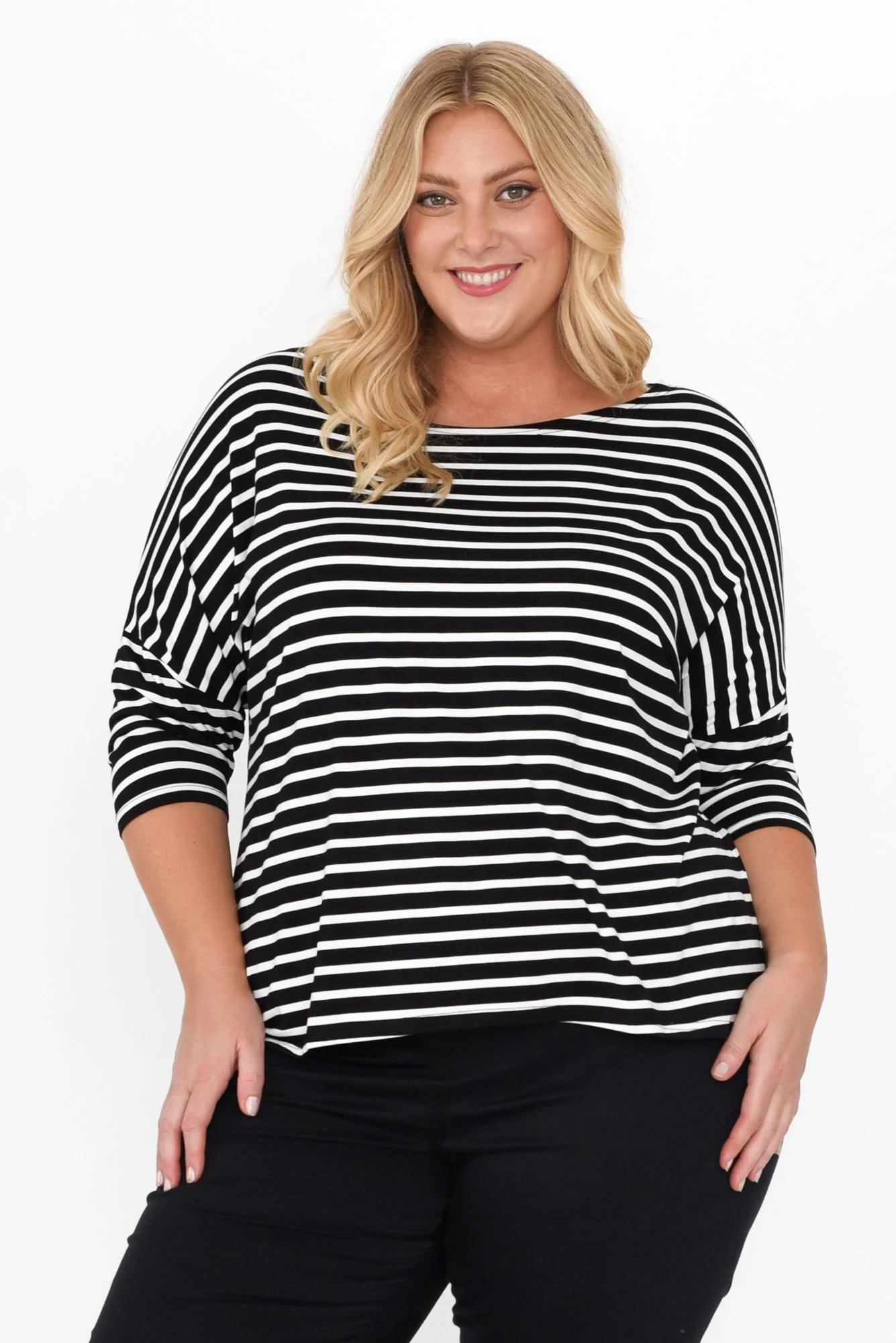 Camila Black Stripe Bamboo Top