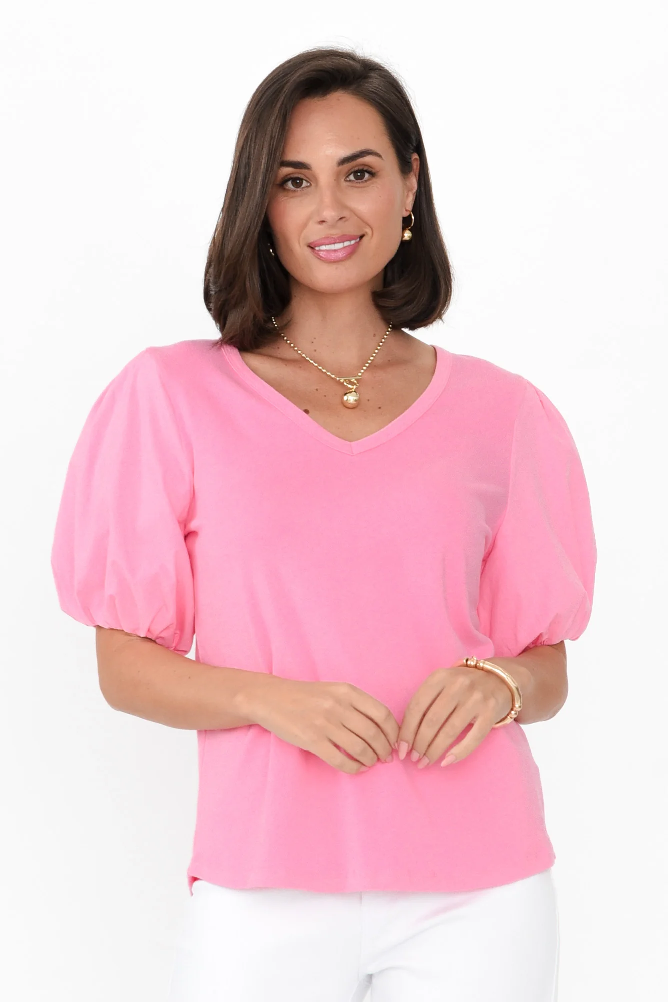 Joy Pink Cotton Blend Tee