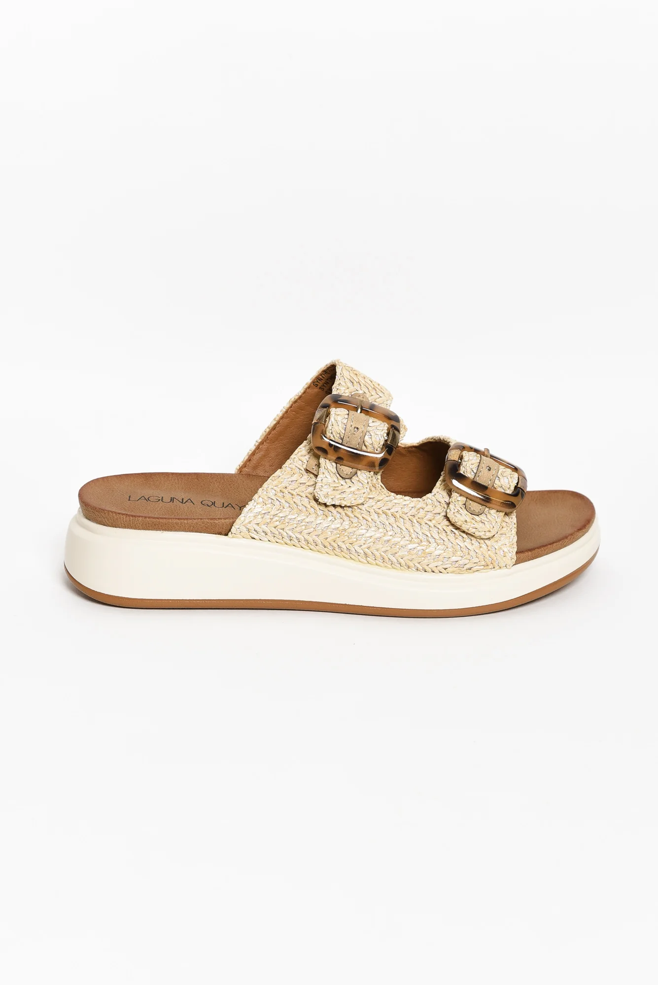 Beacon Beige Raffia Platform Slide