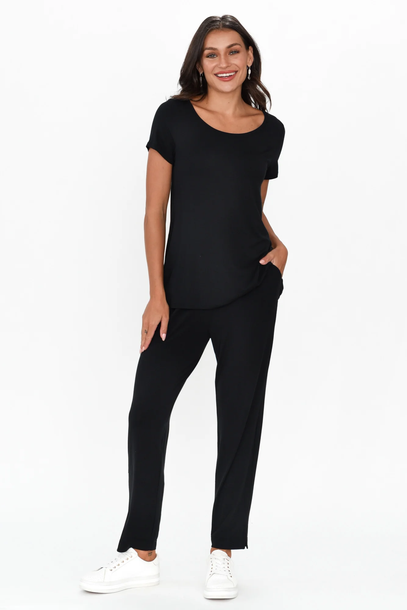 Black Micro Modal Swing Tee