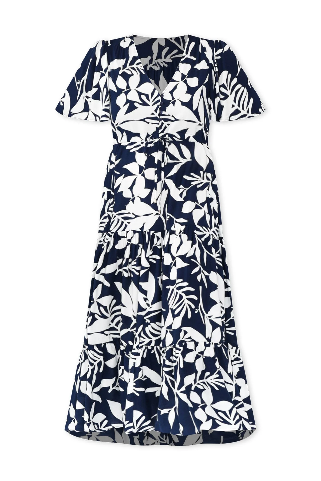 Cooper Navy Floral Tier Dress