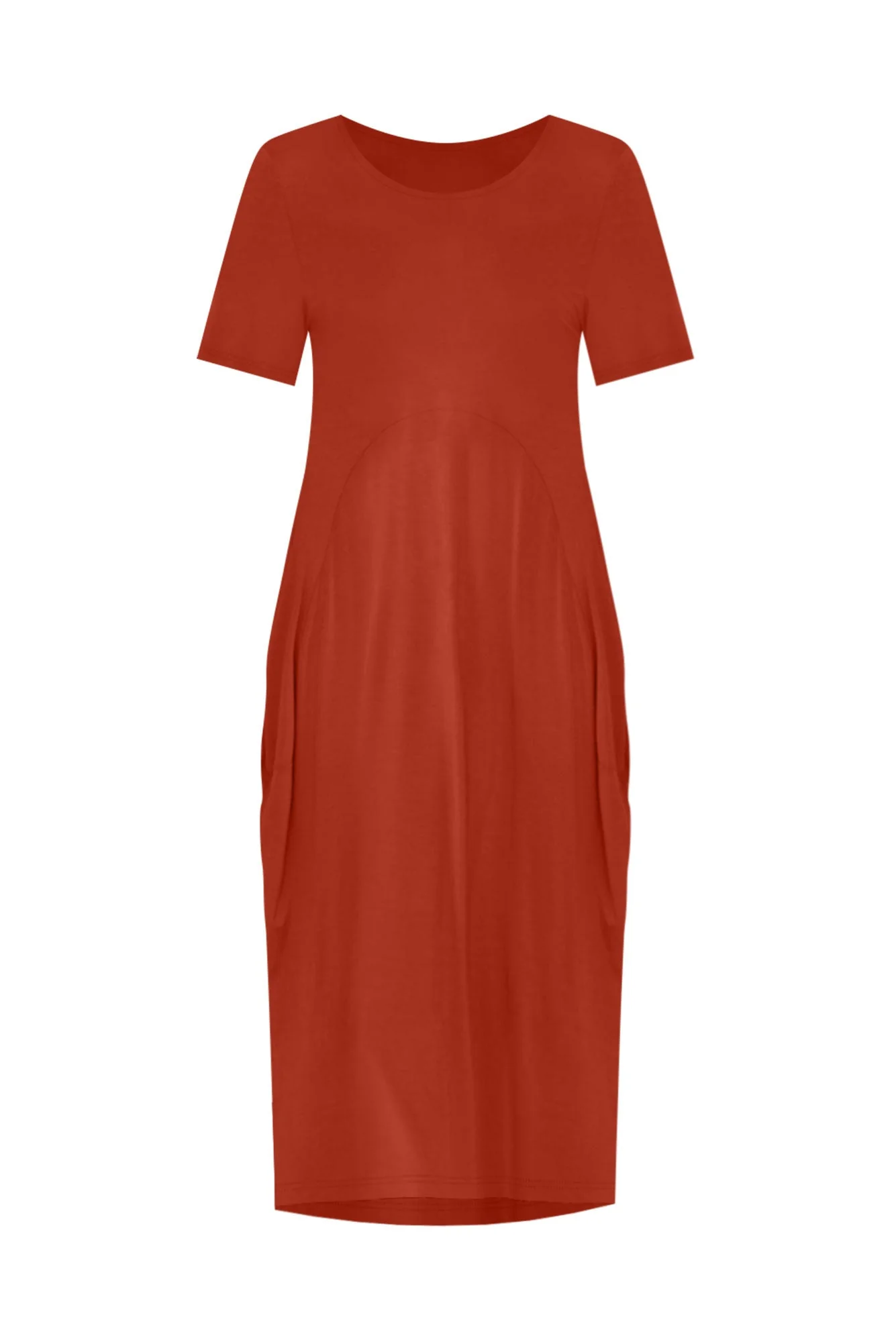 Glenda Rust Short Sleeve Crescent Dress