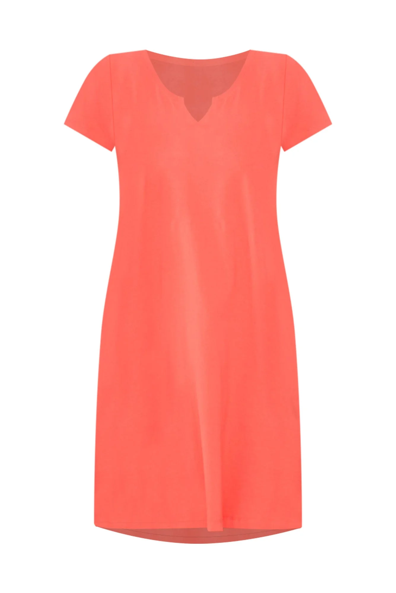 Mandy Coral Cotton Tee Dress