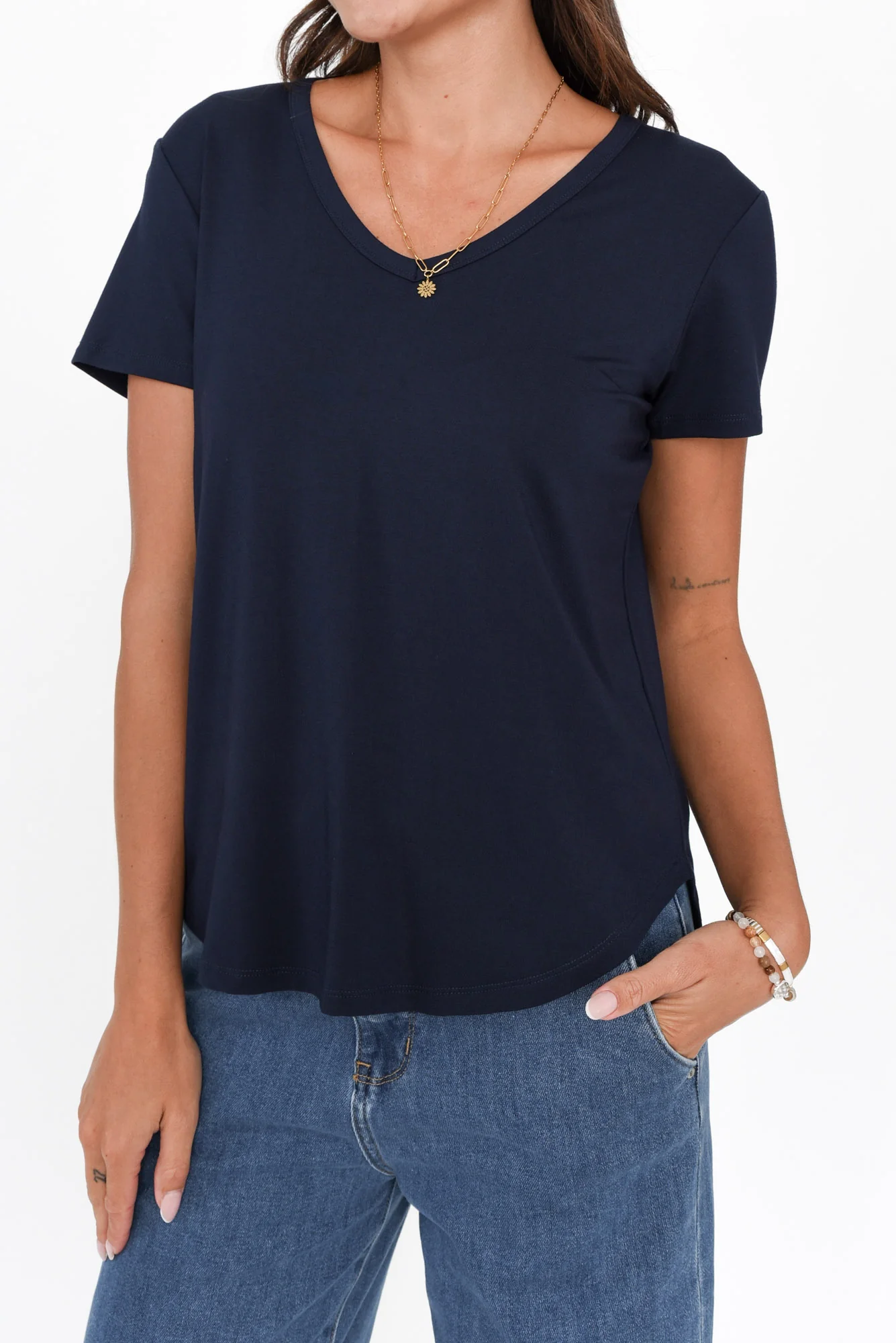 Veronica Navy Bamboo Tee