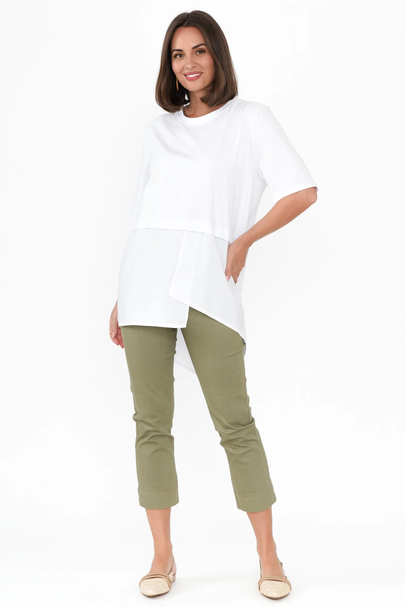 Emberley White Cotton Asymmetrical Top