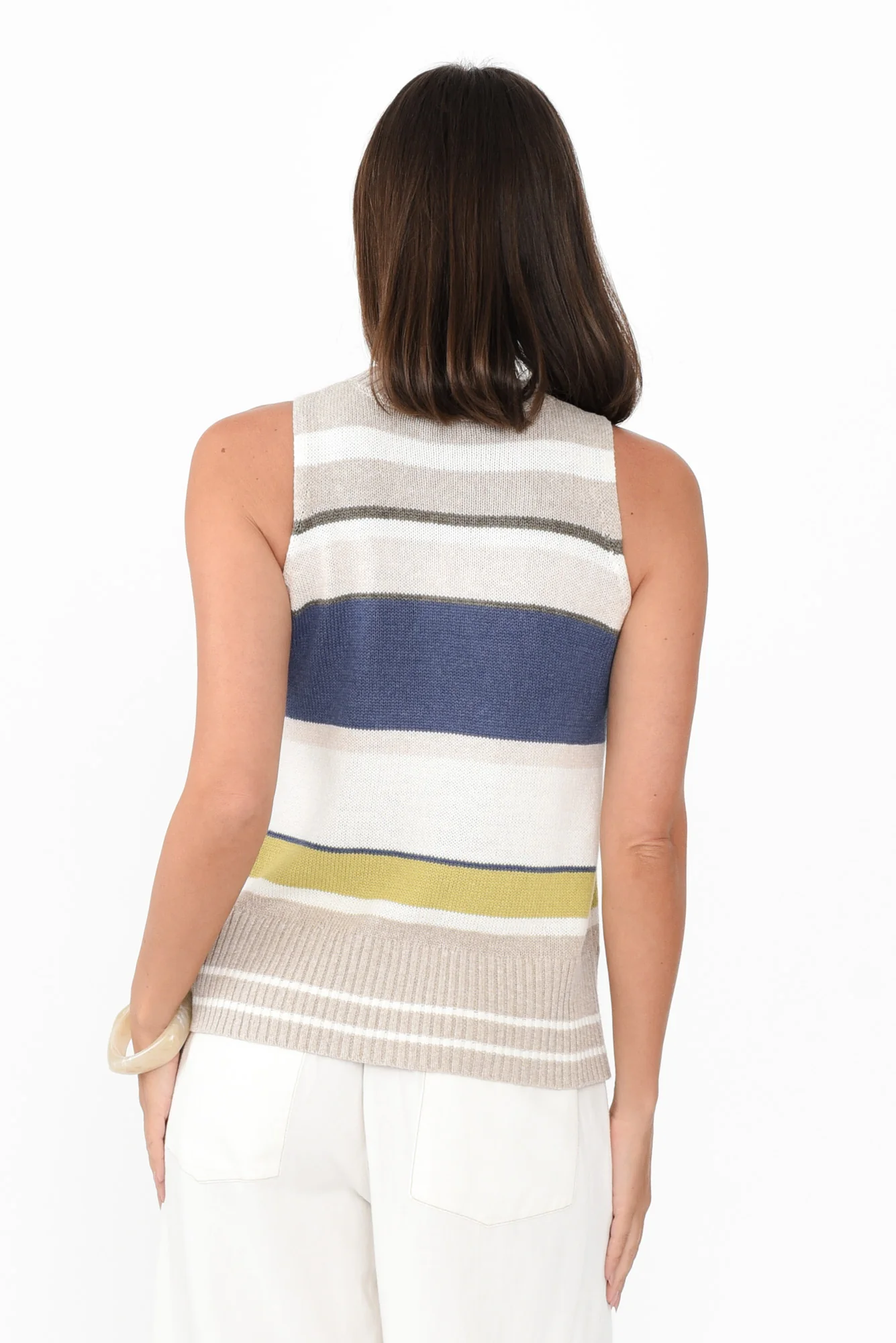 Estel Blue Splice Knit Tank