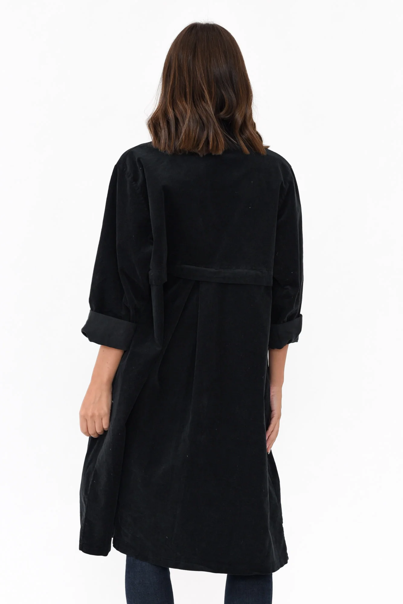 Abraham Black Corduroy Coat