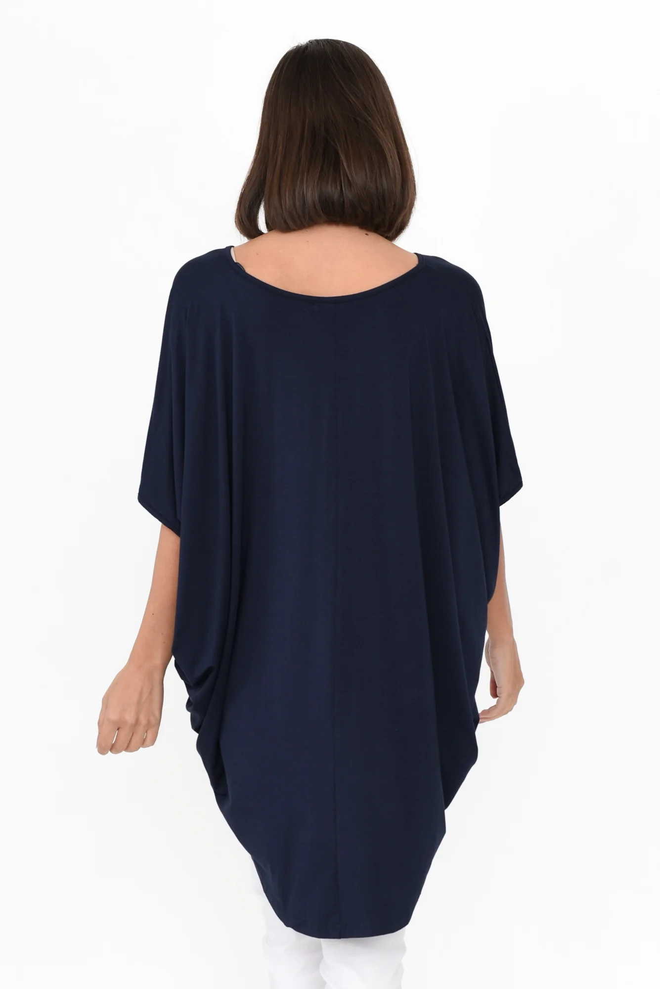 Emory Navy Bamboo Hi Lo Batwing Top