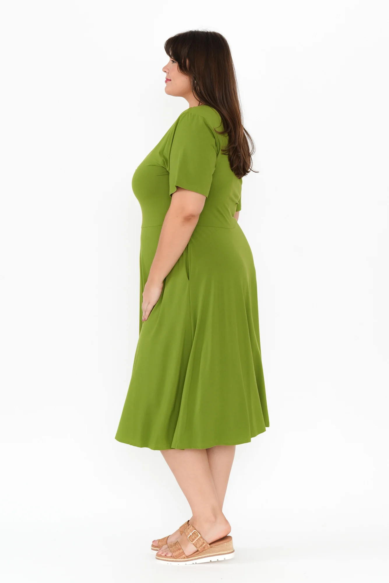 Jasmine Green Bamboo Pocket Dress