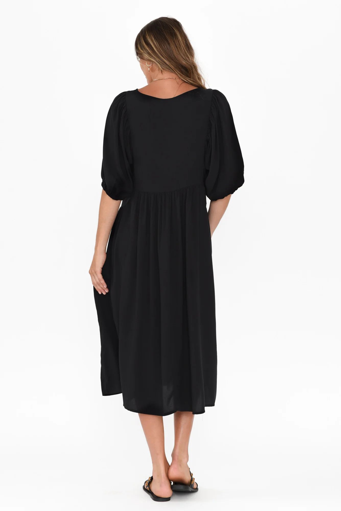 Pansy Black Pocket Dress