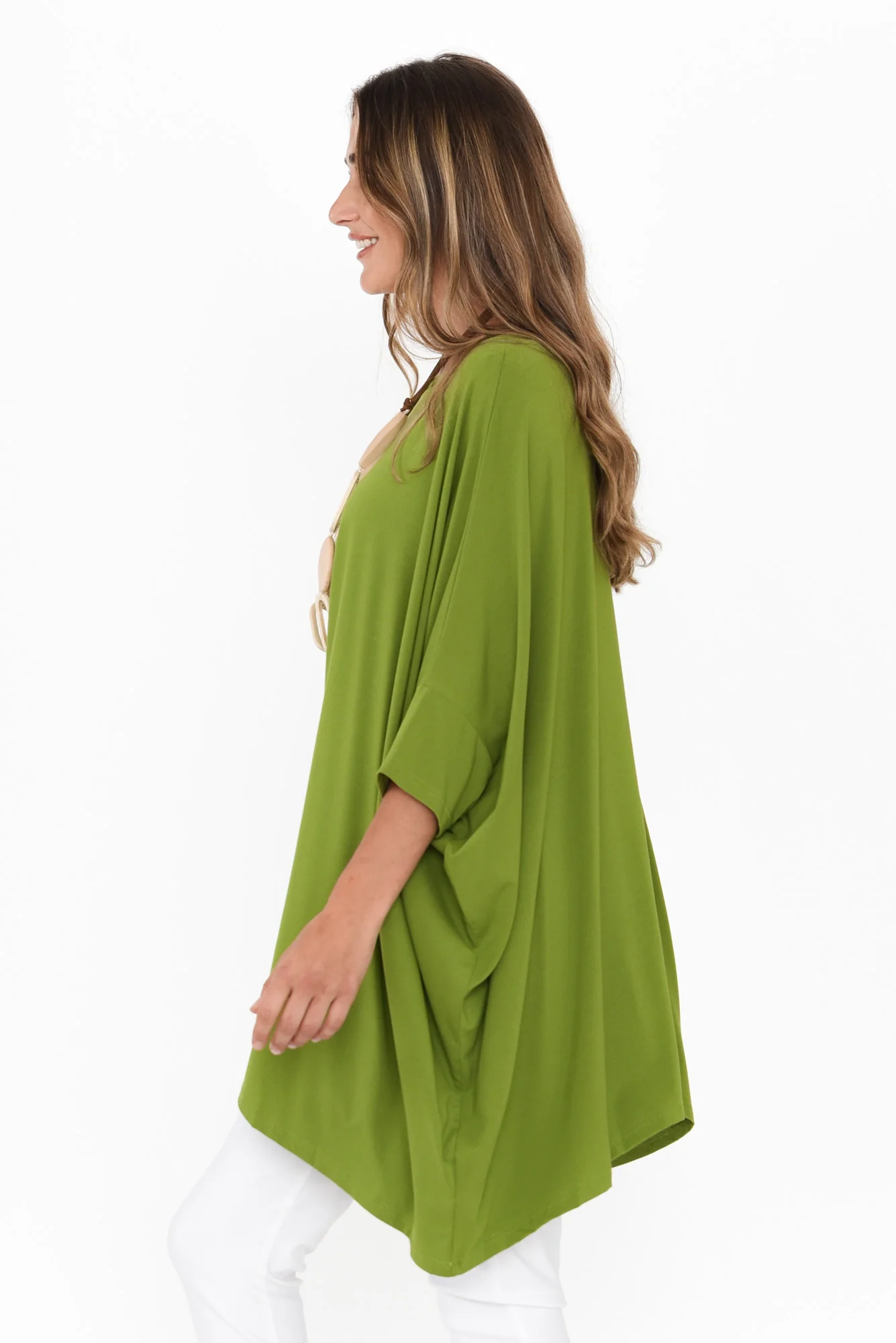 Kelsier Green Bamboo Batwing Top