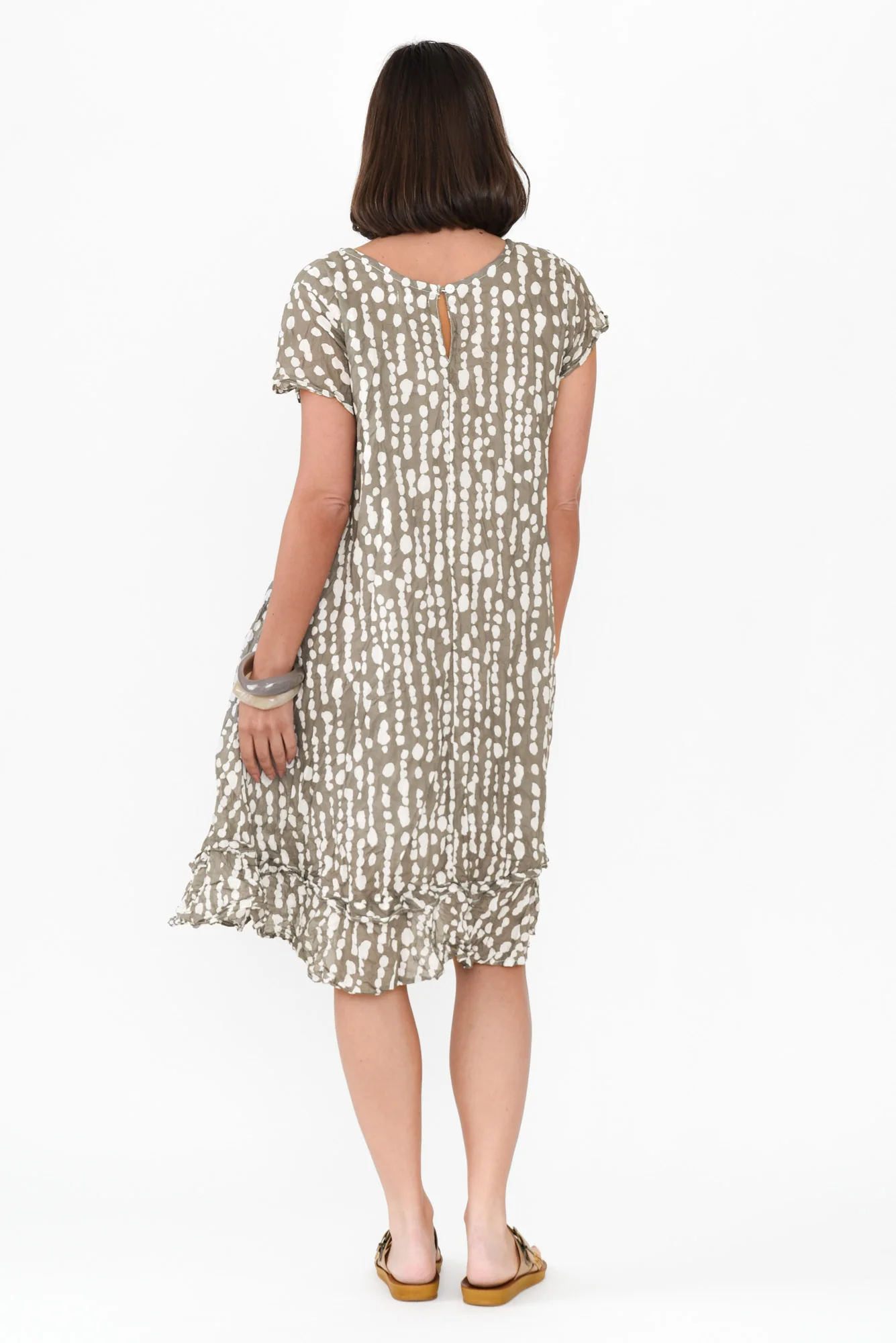 Lauren Grey Speckle Crinkle Cotton Dress