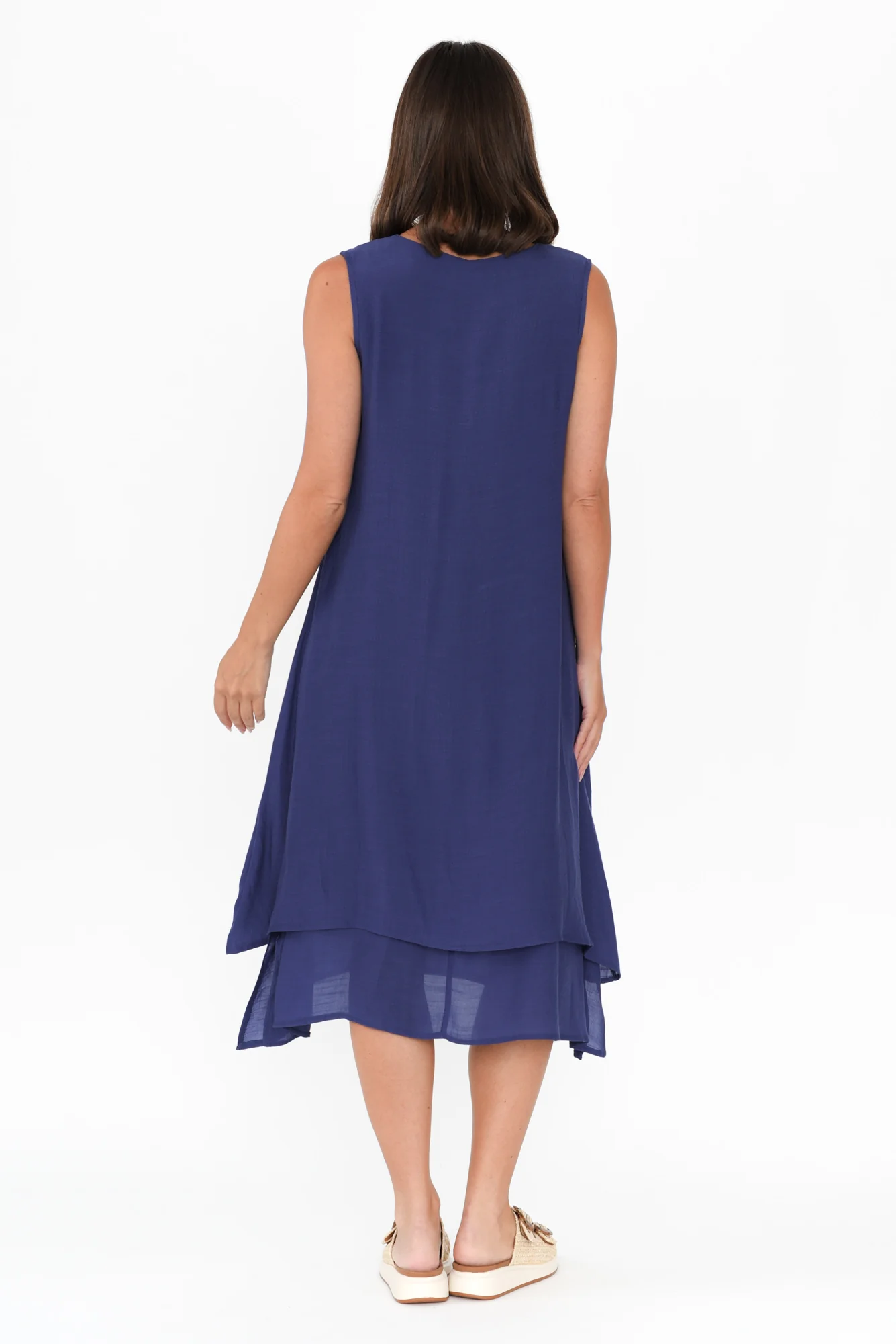 Gutha Cobalt Cotton Blend Layer Dress