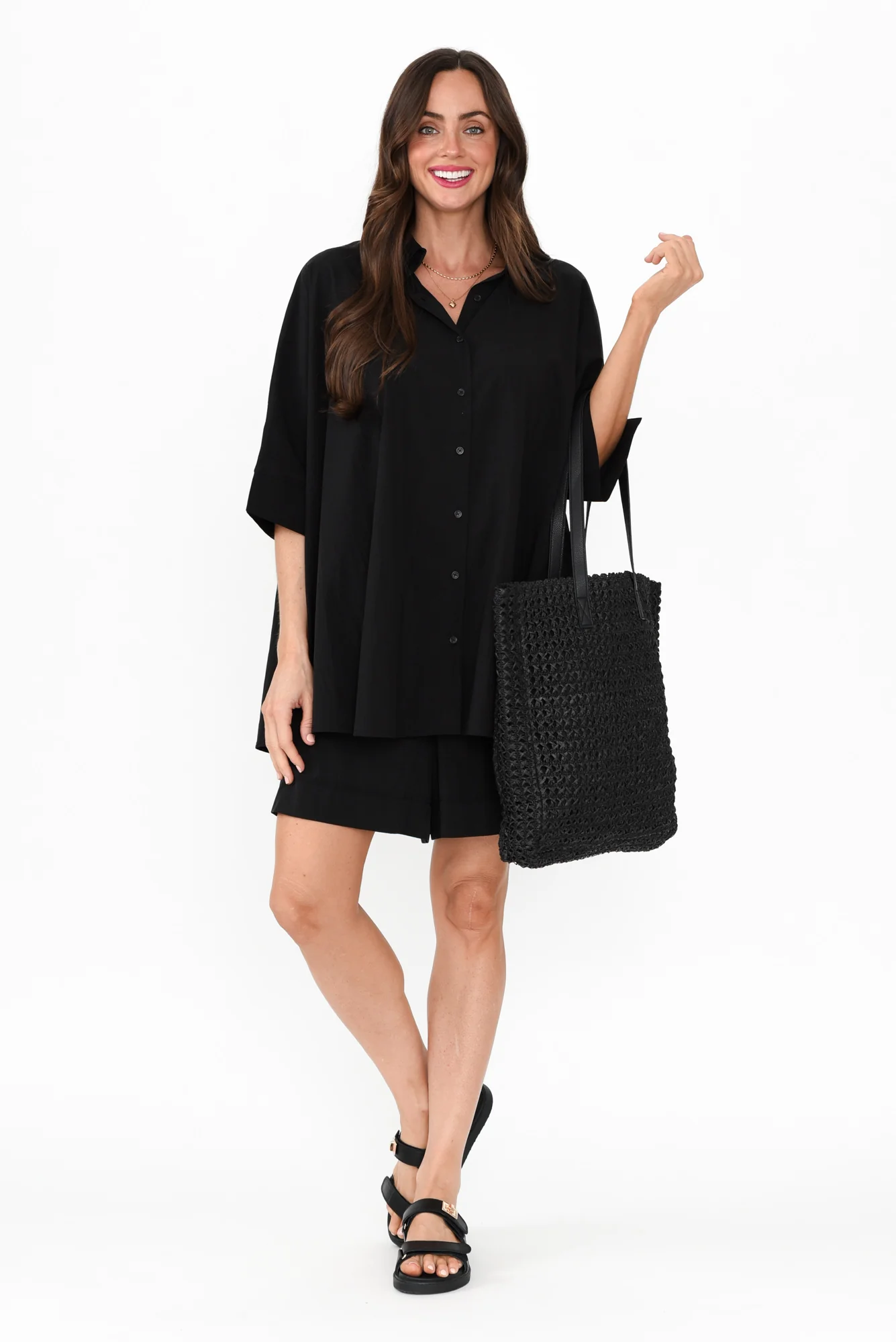 Leeka Black Pocket Shorts