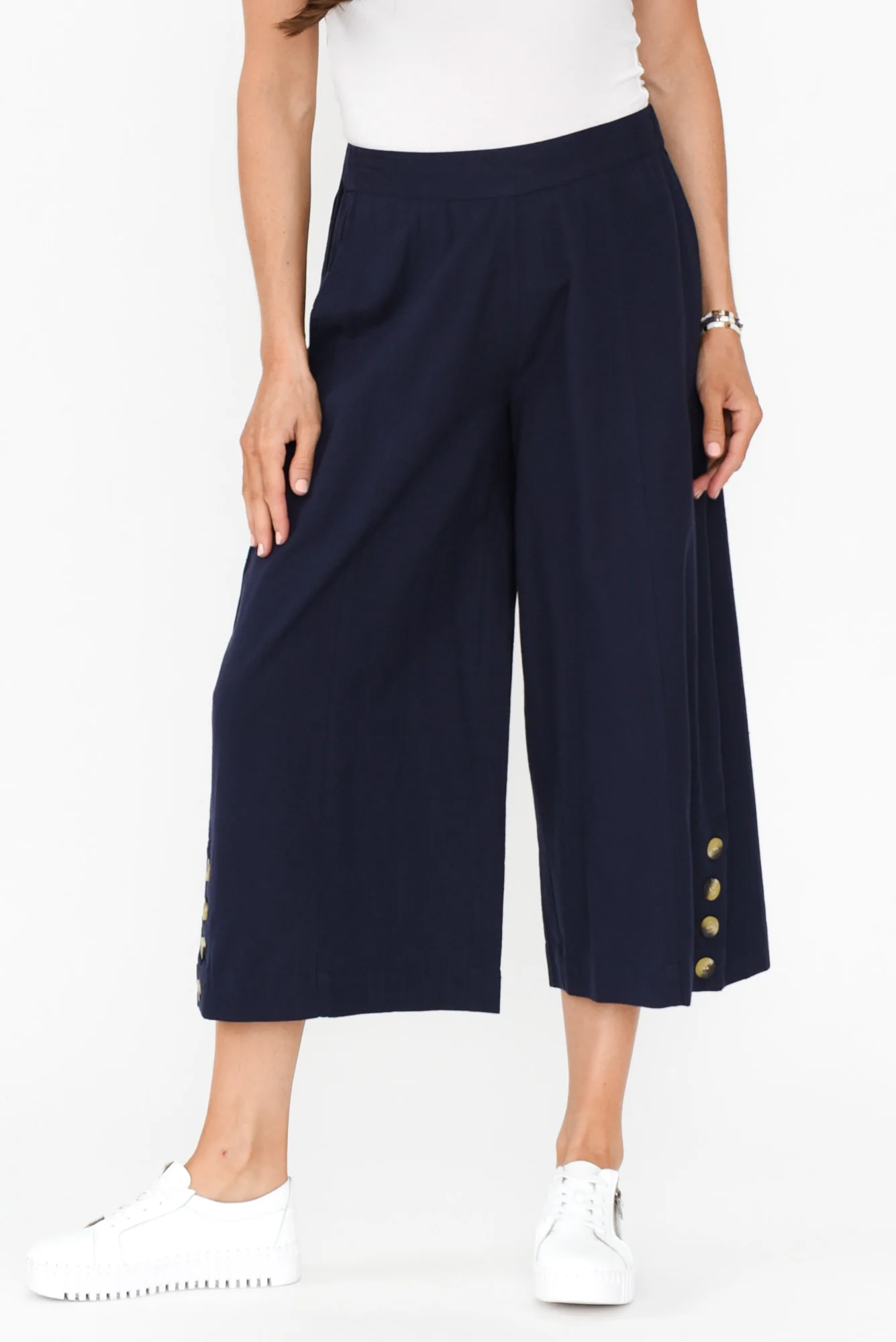 Kishan Navy Cotton Blend Pants