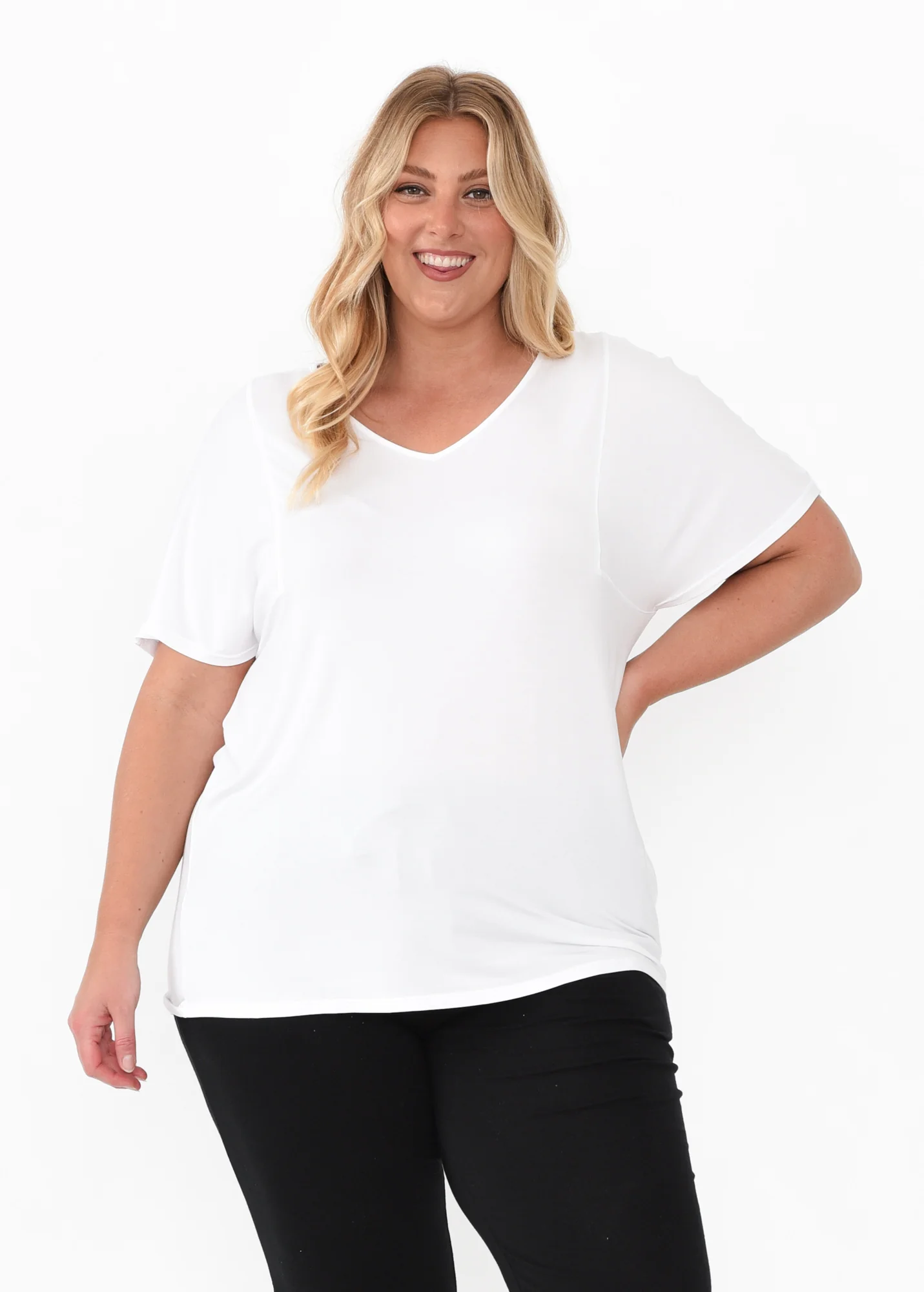 Ivy White Micro Modal Swing Tee