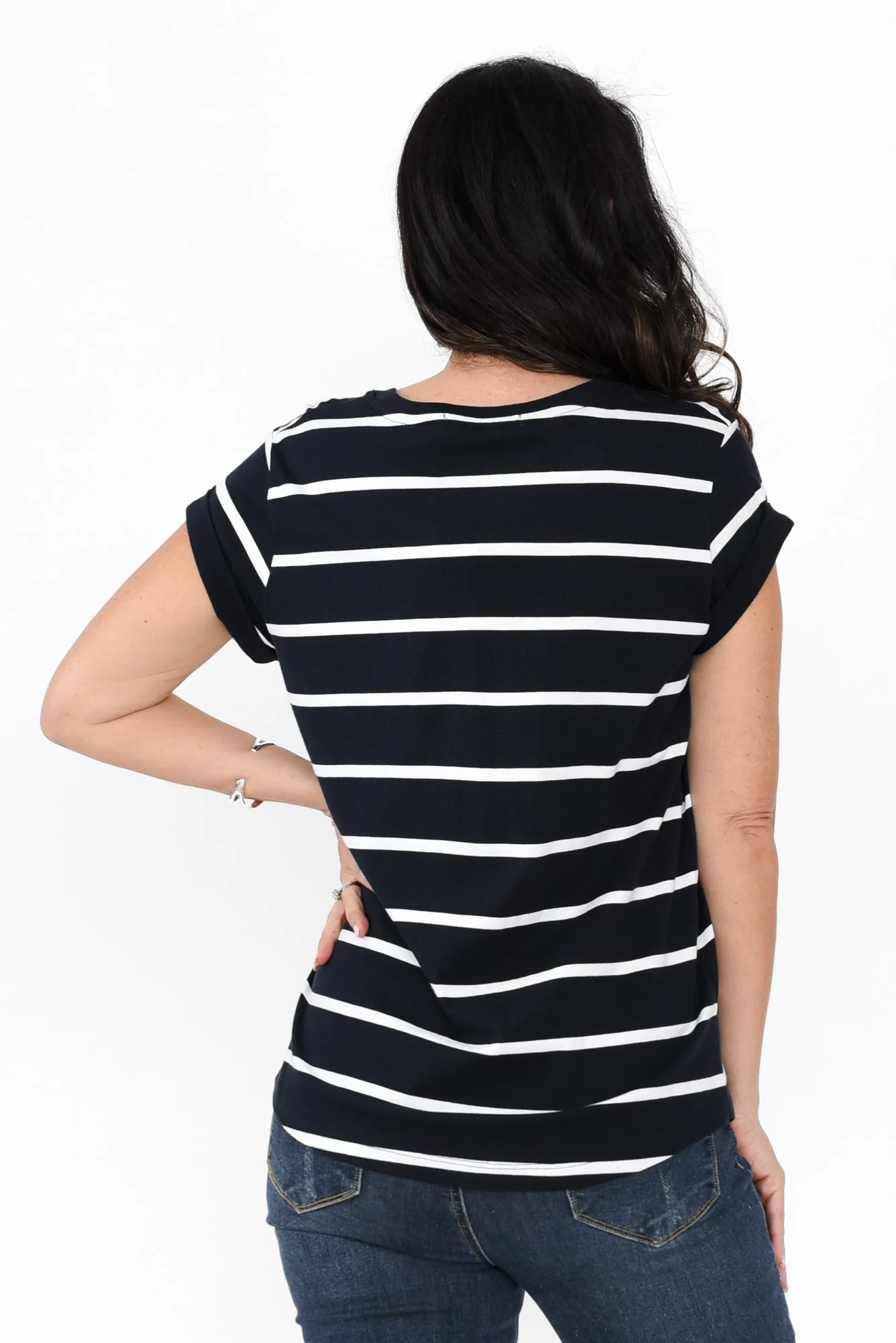 Manly Navy Stripe Cotton Tee