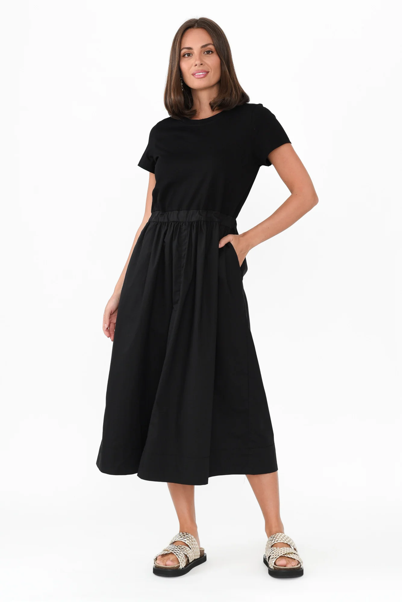 Harlyn Black Splice Tee Dress
