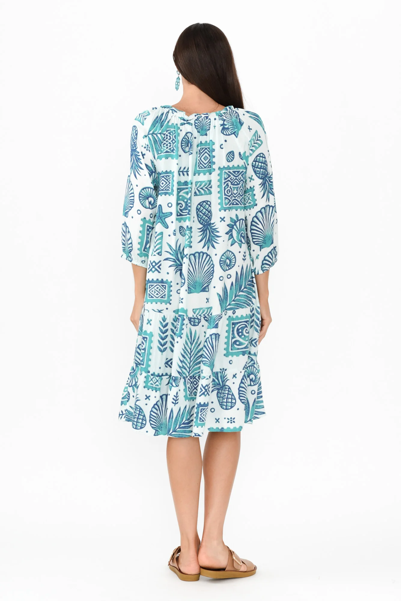 Rashida Blue Seaside Tassel Dress