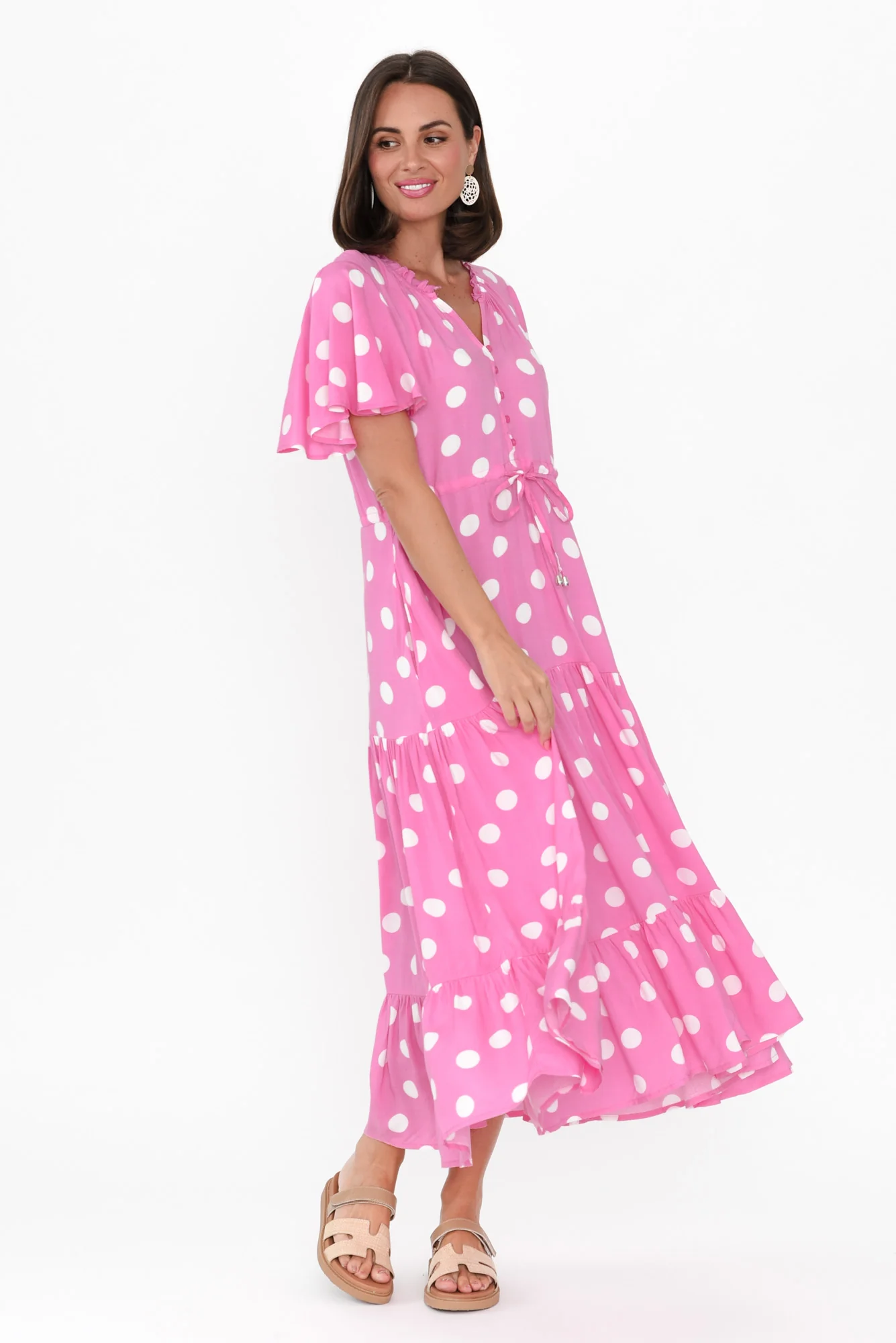 Lishka Pink Spot Tie Dress