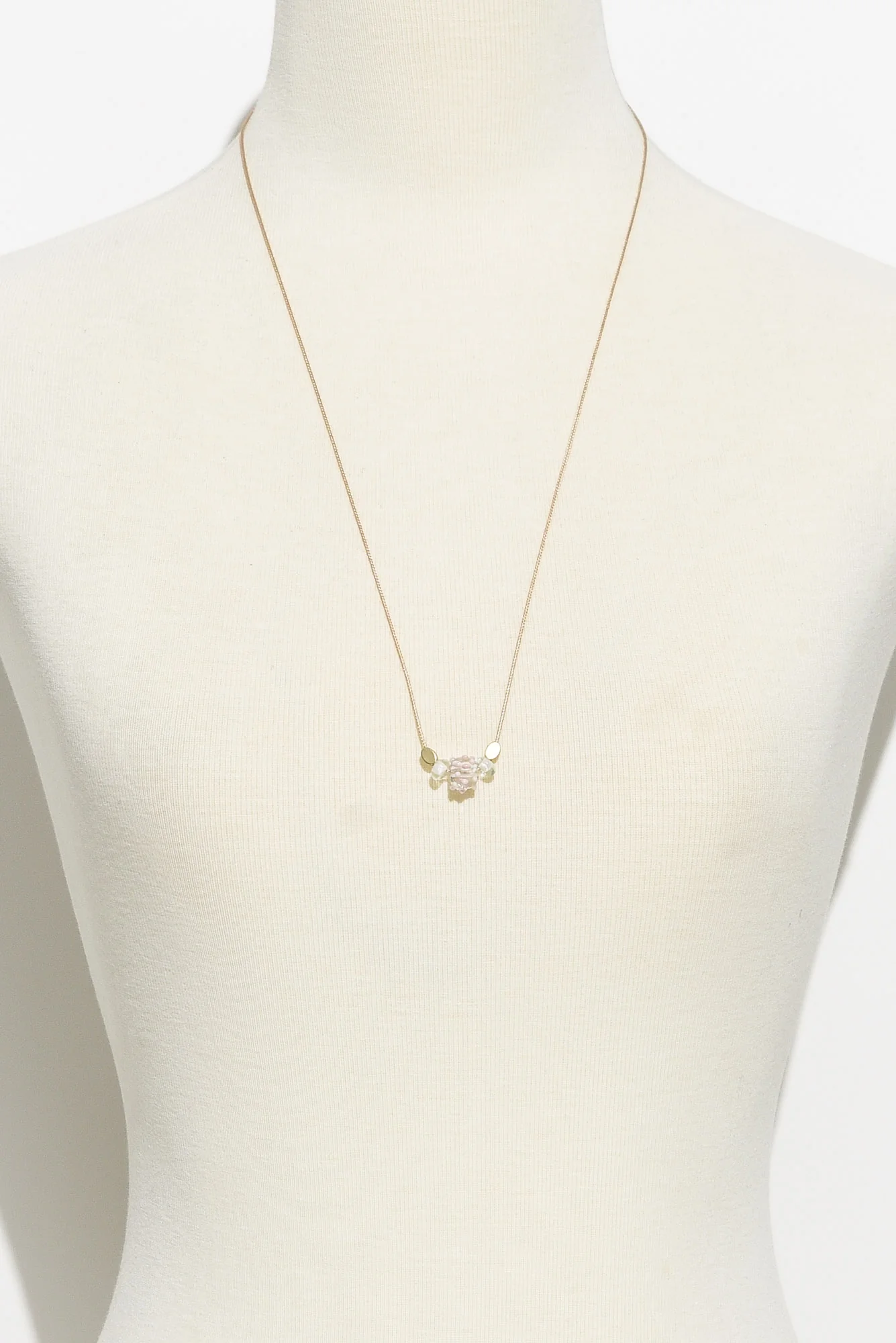 Almia Pink Dot Glass Beaded Necklace