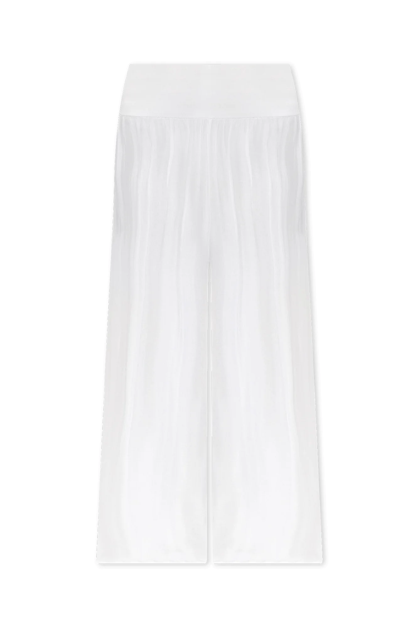 Laurier White Silk Wide Leg Pants