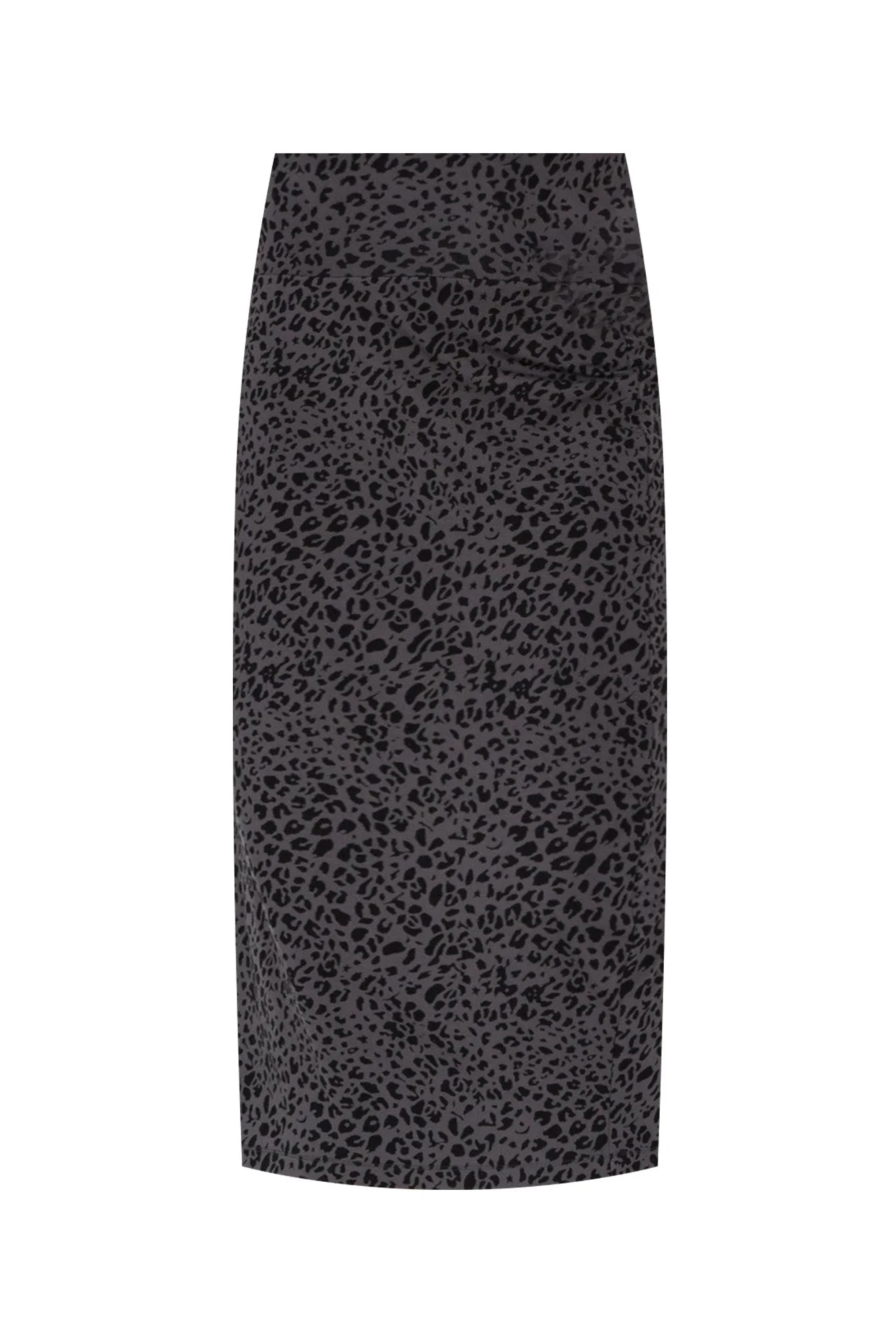 Grey Leopard Bamboo Maxi Tube Skirt