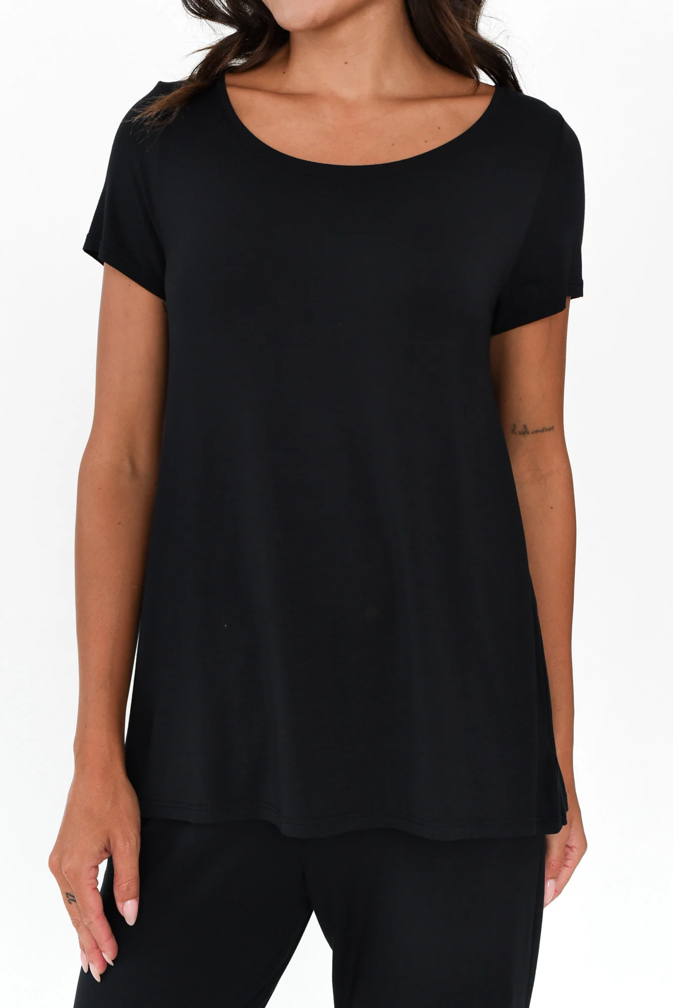 Black Micro Modal Swing Tee