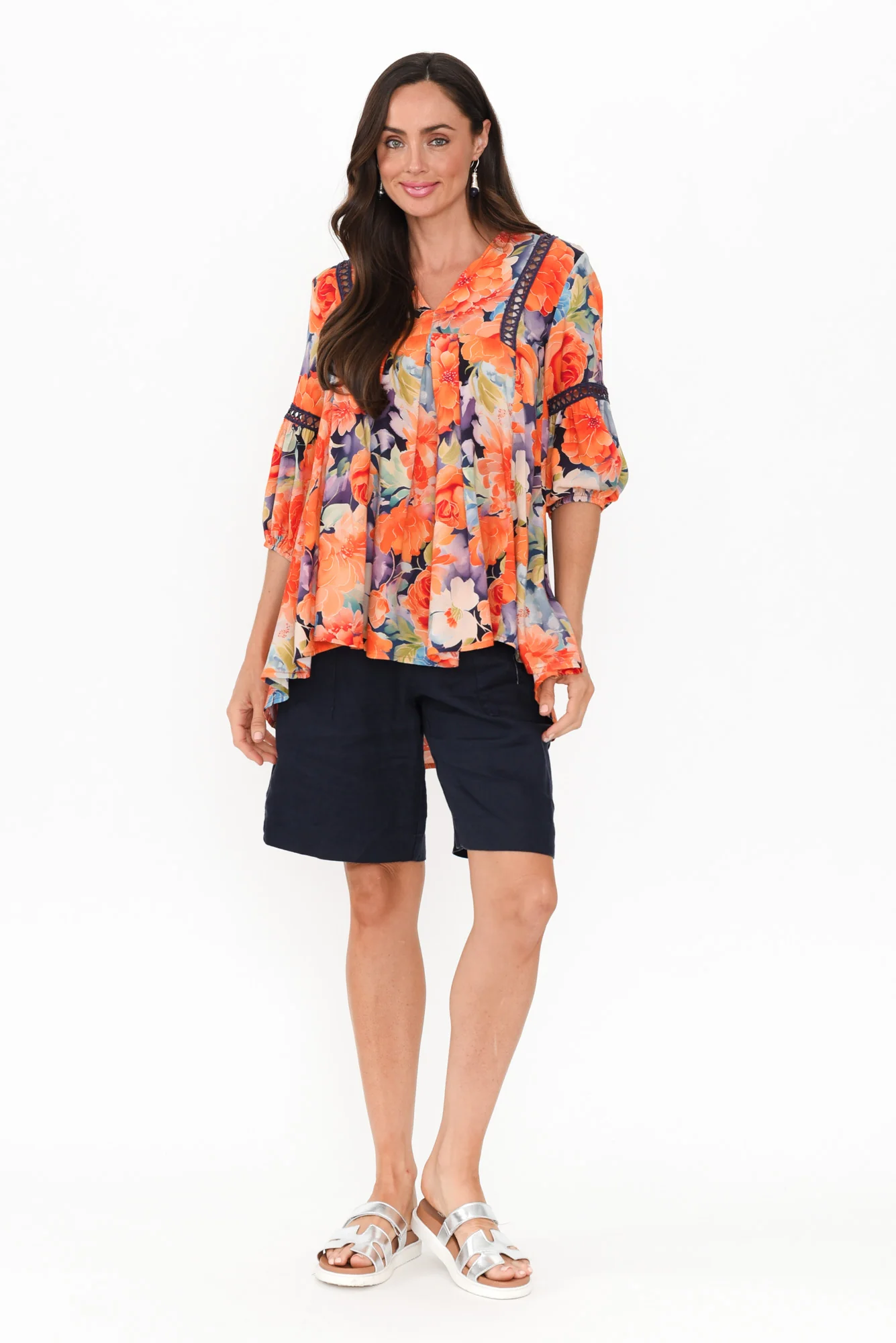 Primrose Orange Floral Top