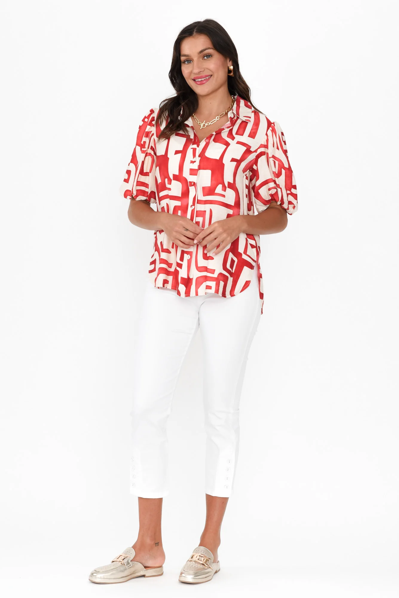 Meyer White Cotton Blend Pants