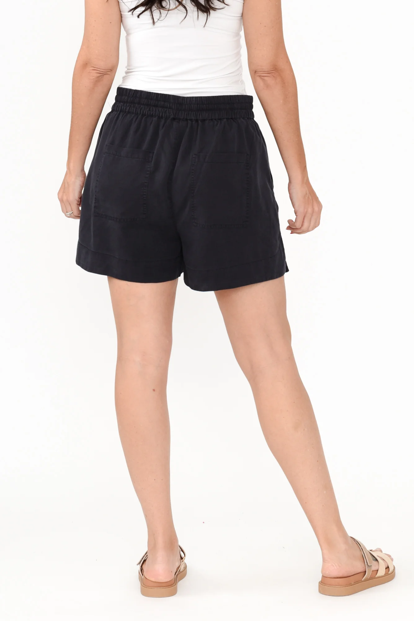 Blitz Washed Navy Lyocell Shorts