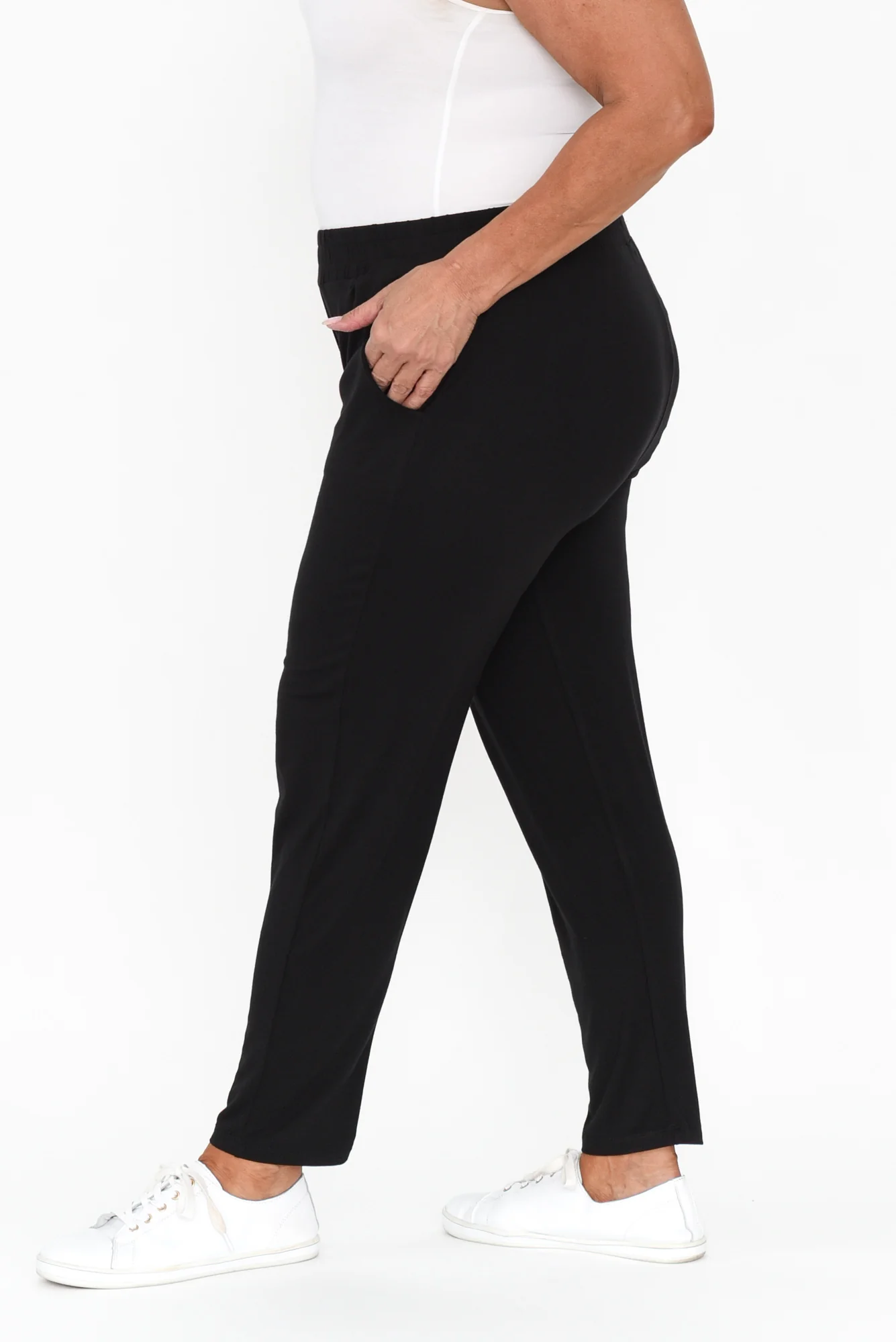 Percy Black Bamboo Pocket Pants