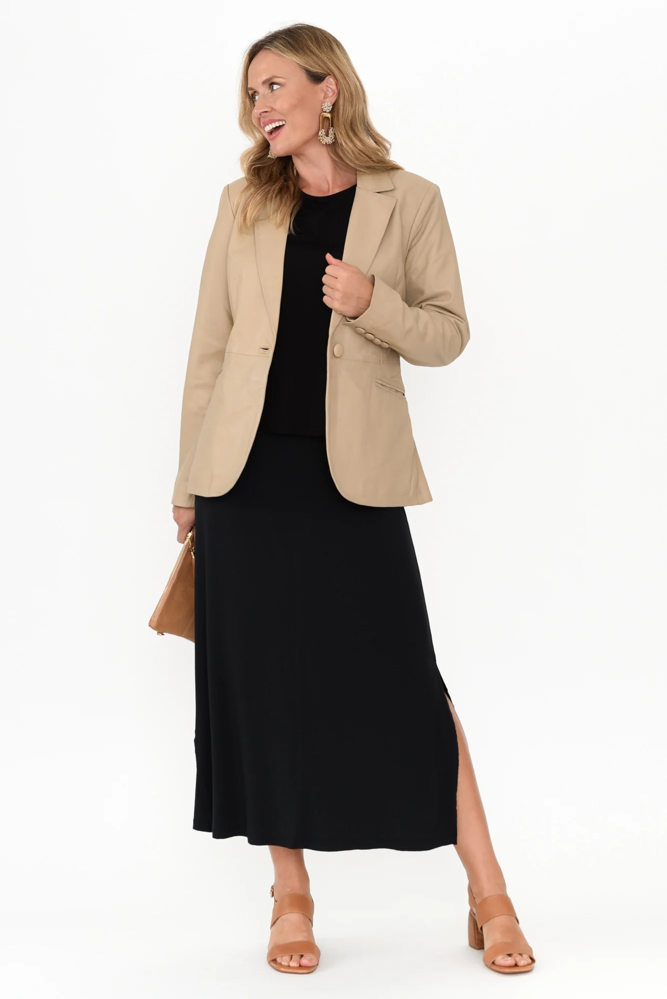 Vega Oat Leather Blazer