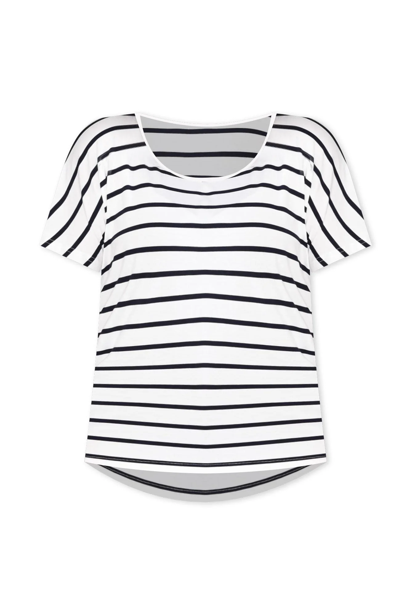 Danya White Stripe Bamboo Top