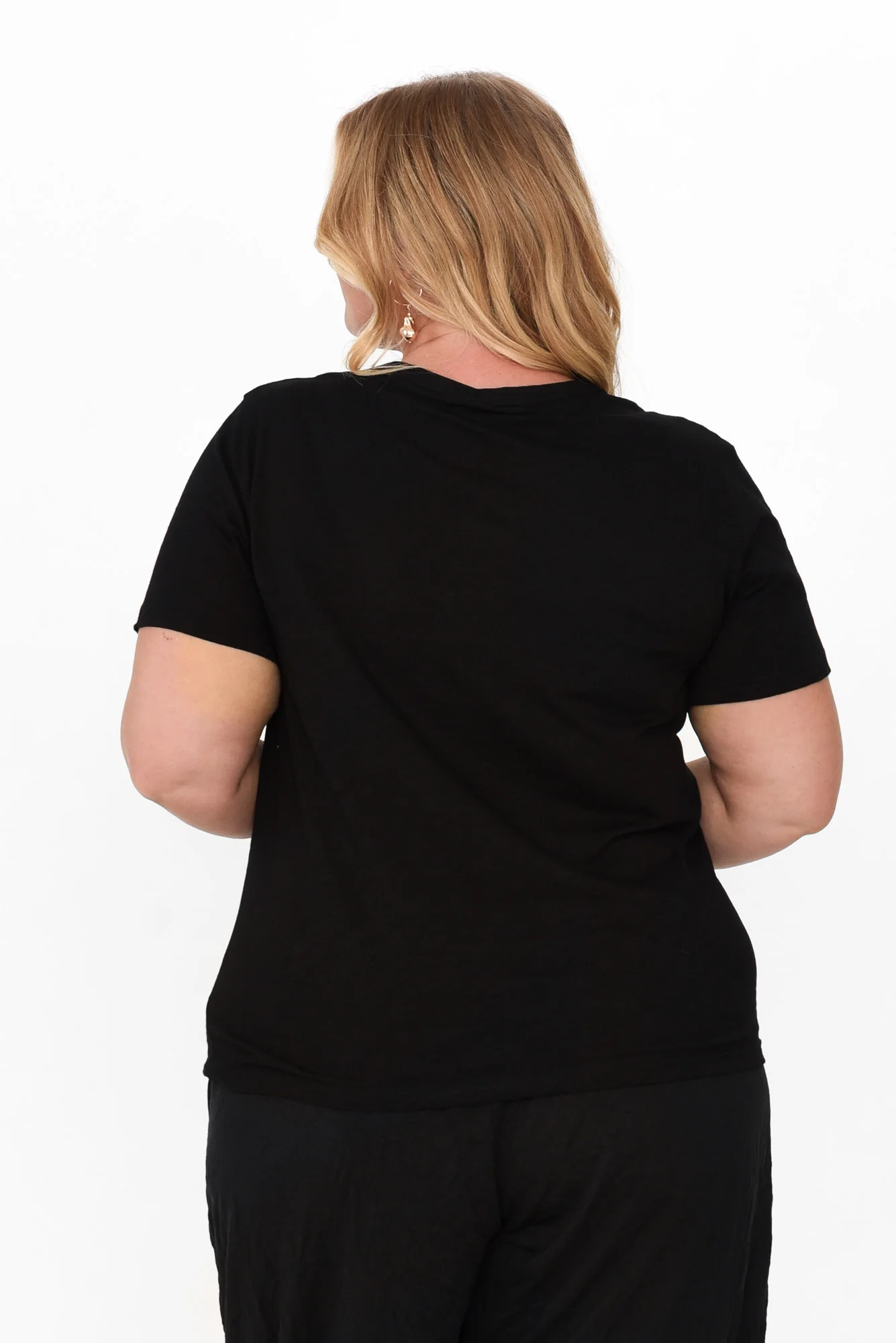 Wynne Black Cotton Tee