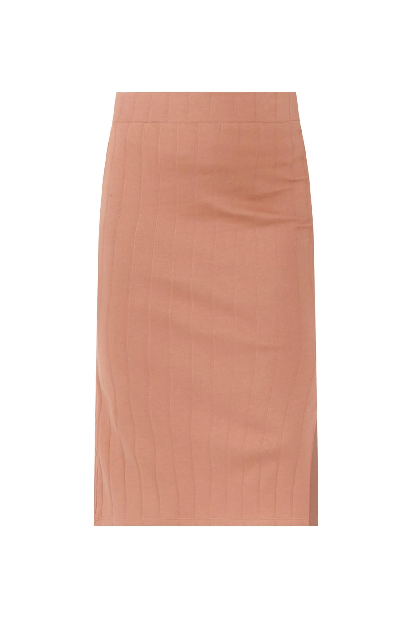 Yuki Mocha Cotton Blend Ribbed Skirt