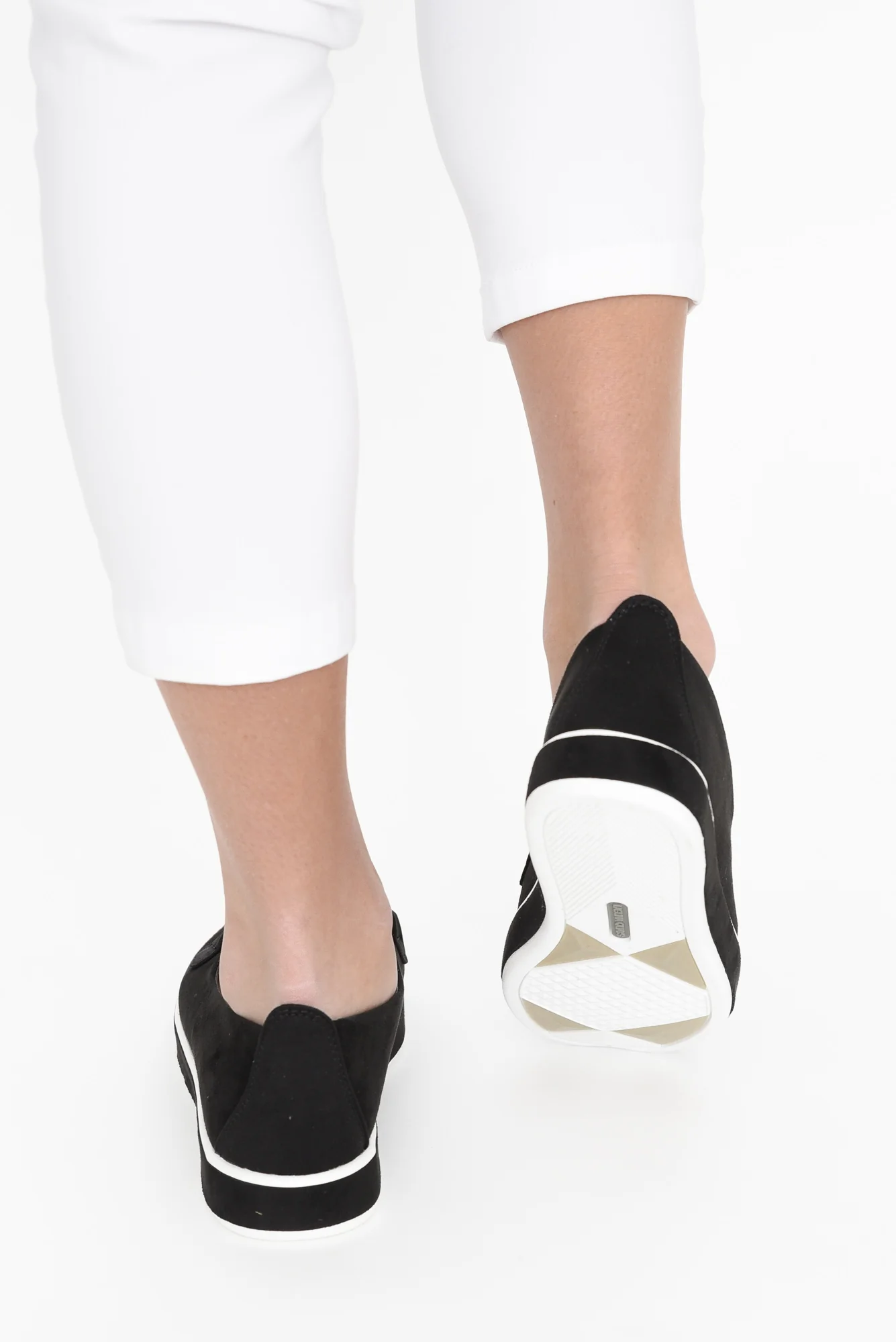 Natyia Black Faux Suede Platform Loafer