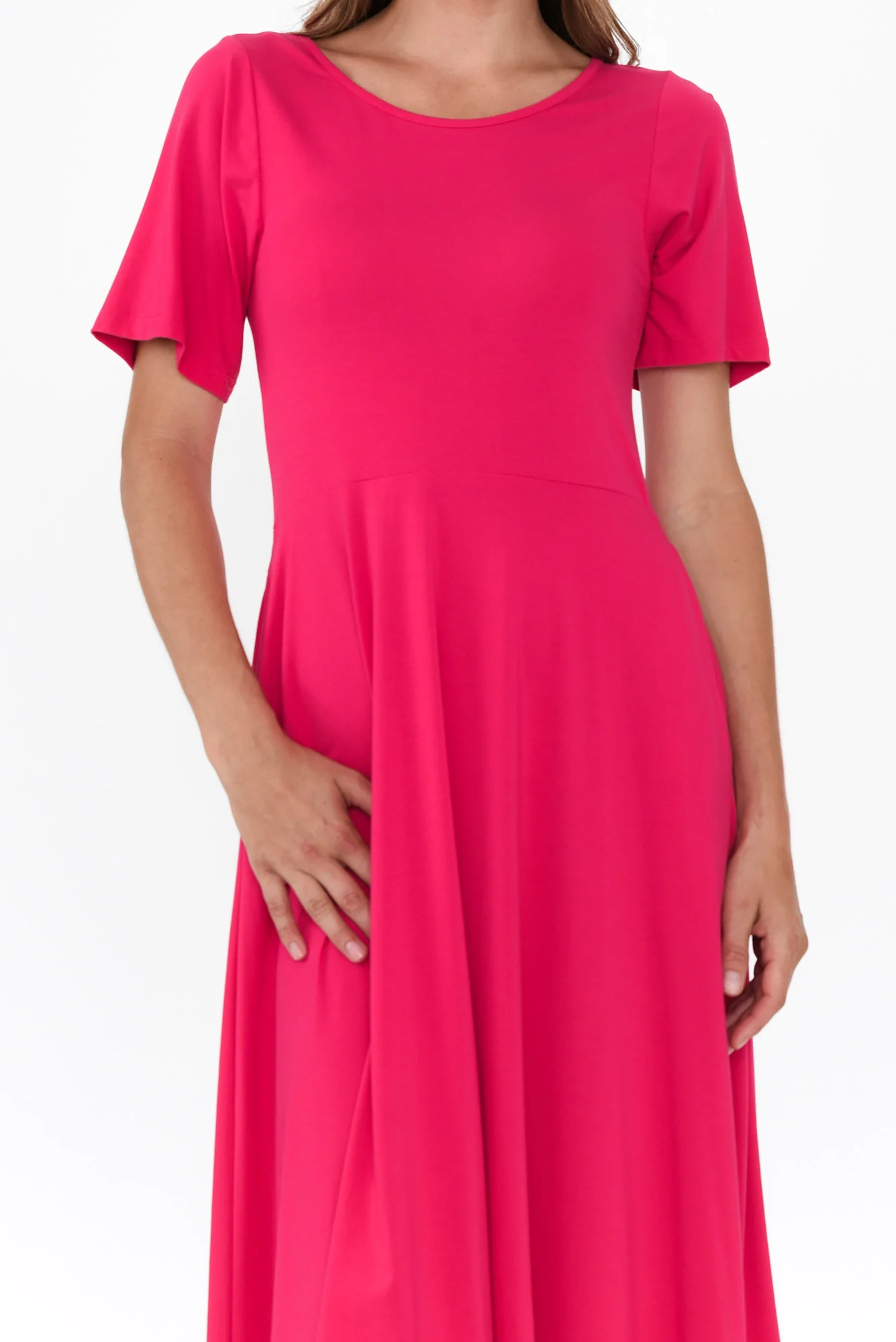Jasmine Raspberry Bamboo Pocket Dress